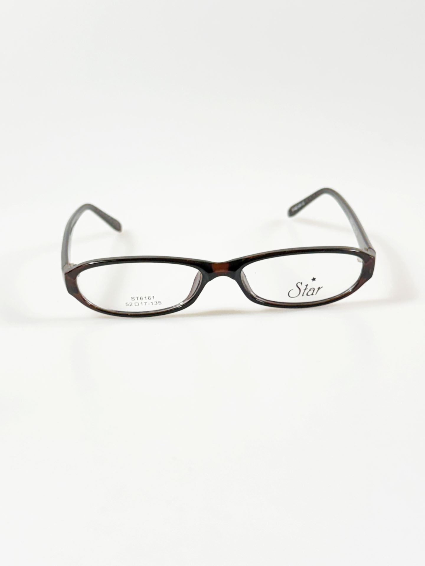 STAR Brown Slim Oval Horn-Rim Frame Glasses