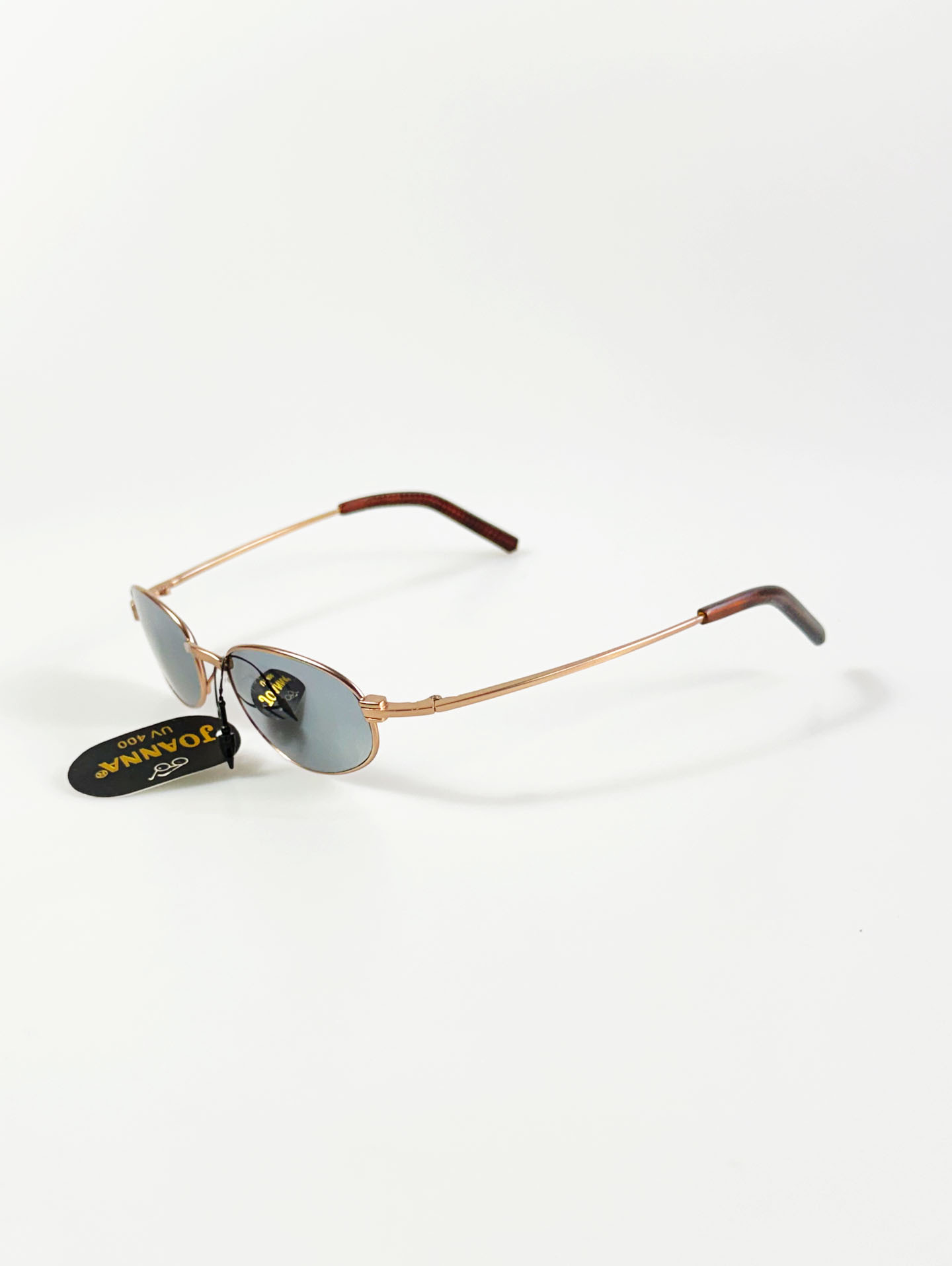 90's JOANNA Rose Gold Slim Oval Metal Sunglasses