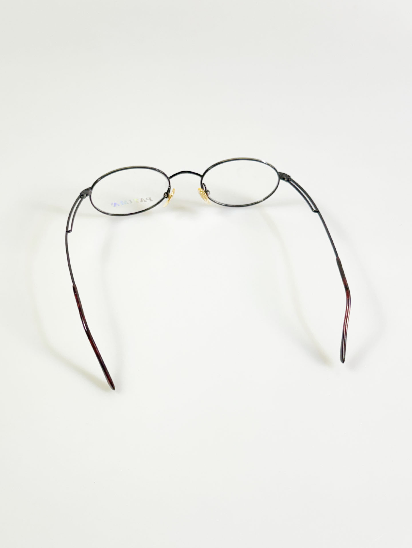 90’s PATIMA Slim Oval Silver-Black Metal Frame Glasses