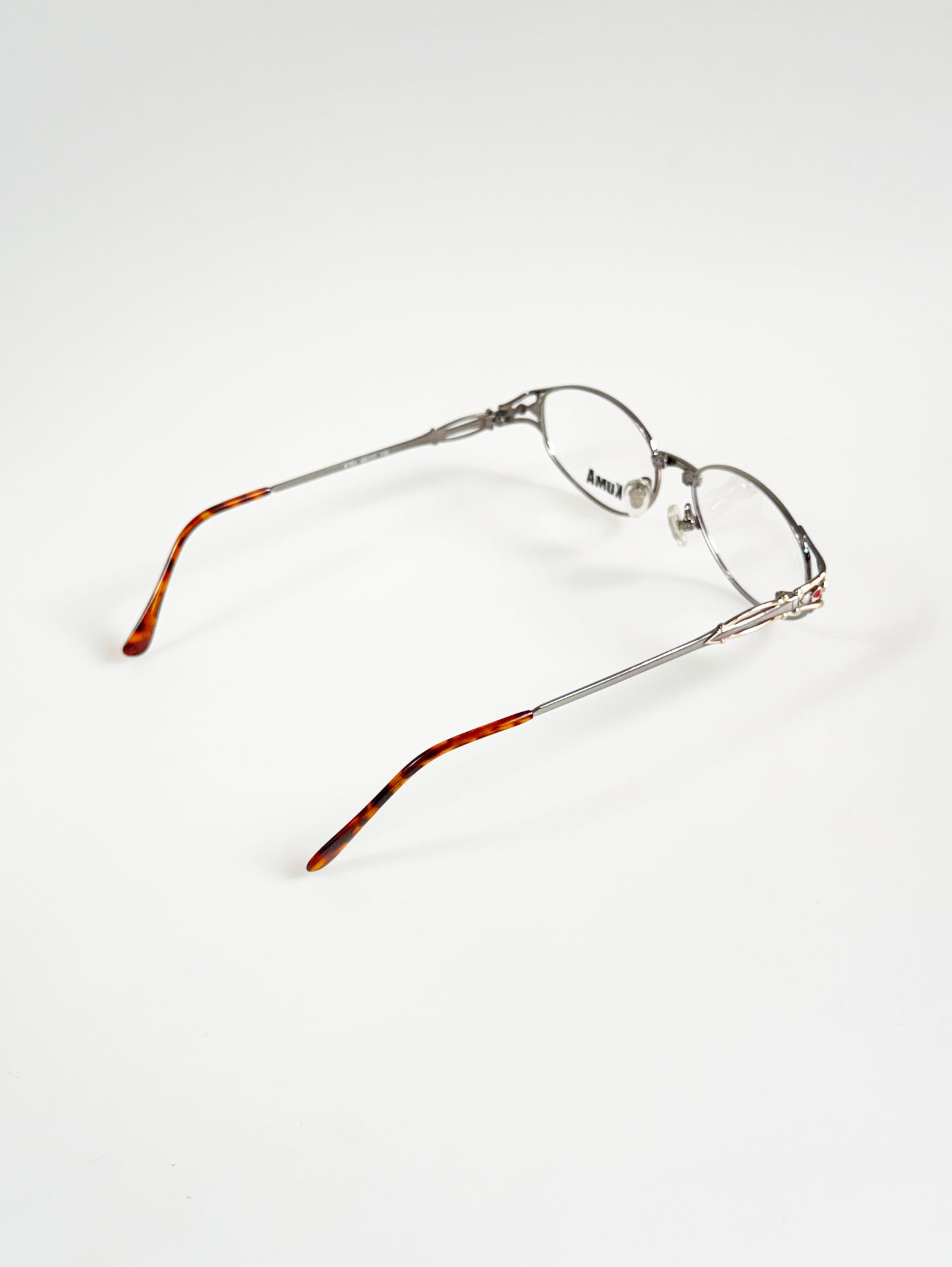 KUMA Dark Silver Slim Oval Metal Glasses