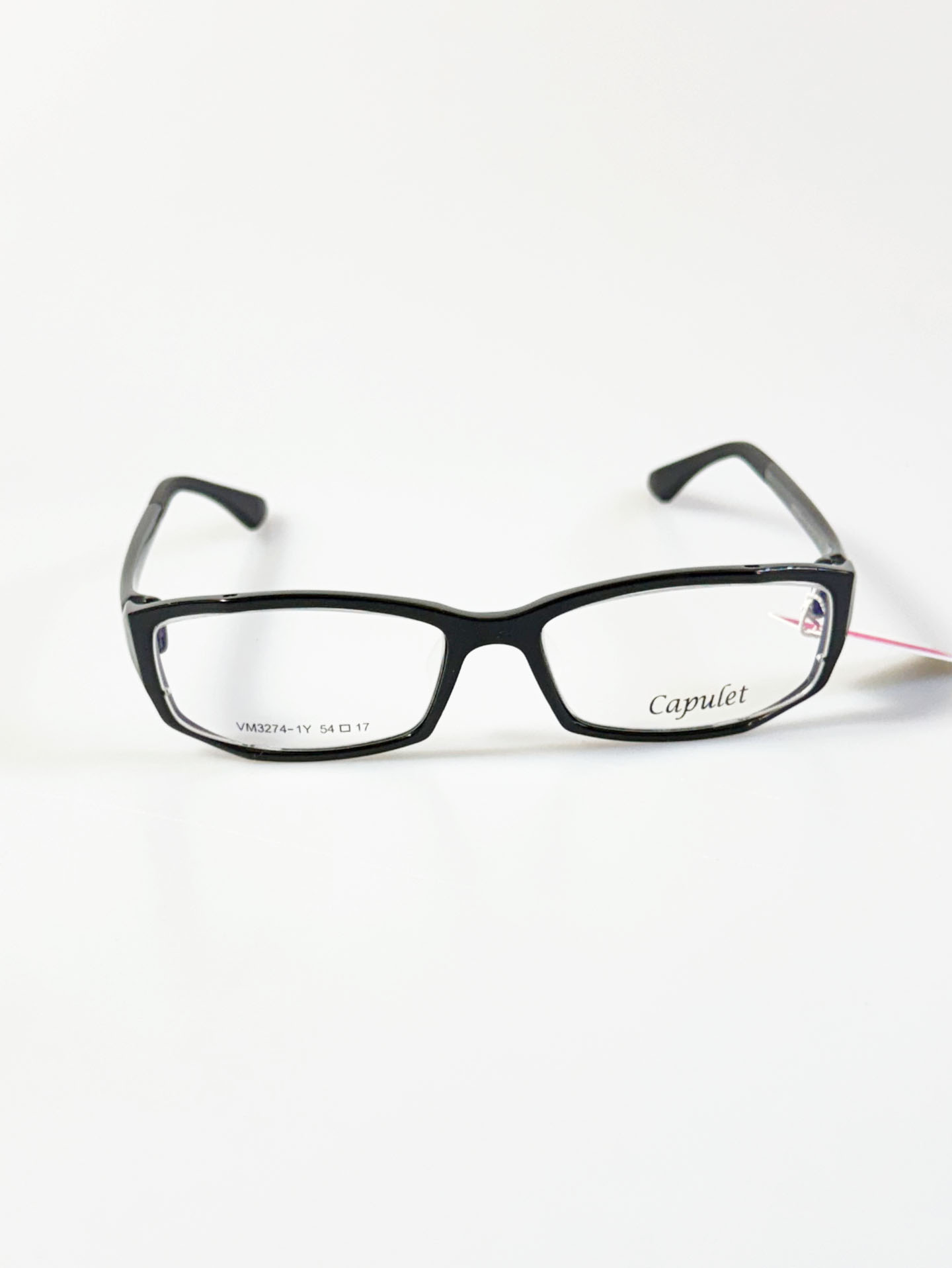 CAPULET Black Square Acetate Horn-Rim Glasses