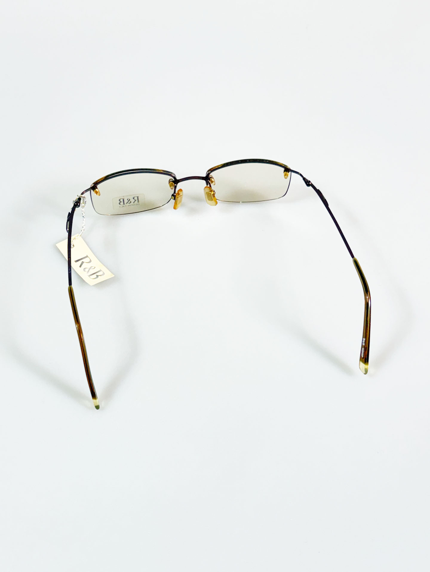 R&B Eyewear Rimless Square Metal Frame Glasses