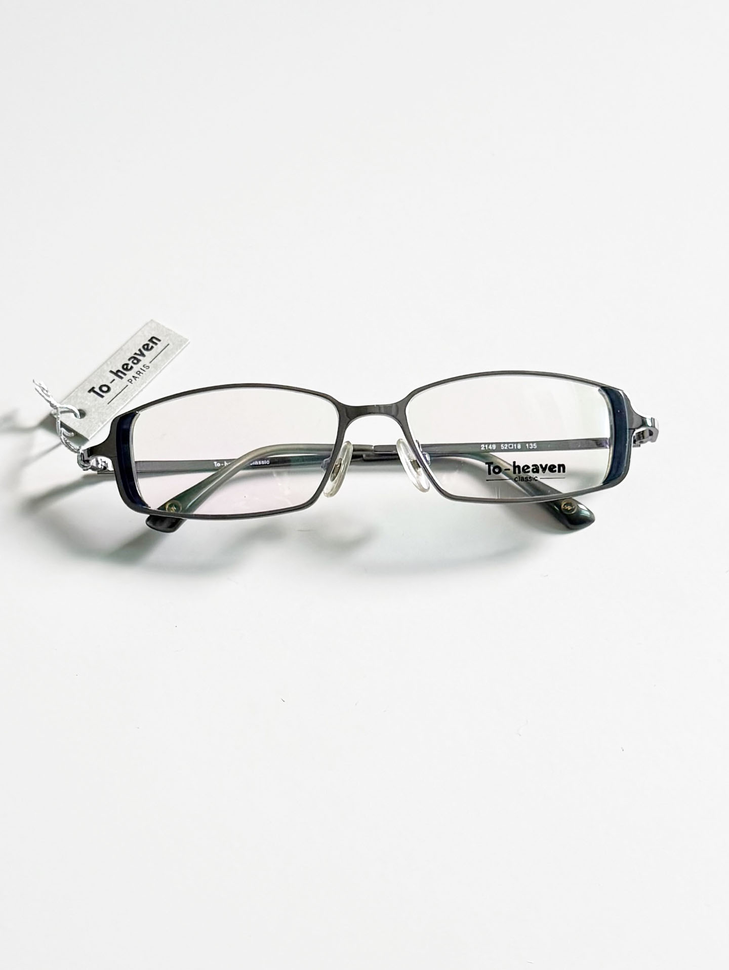 TO-HEAVEN Classic Gunmetal Slim Square Frame Glasses