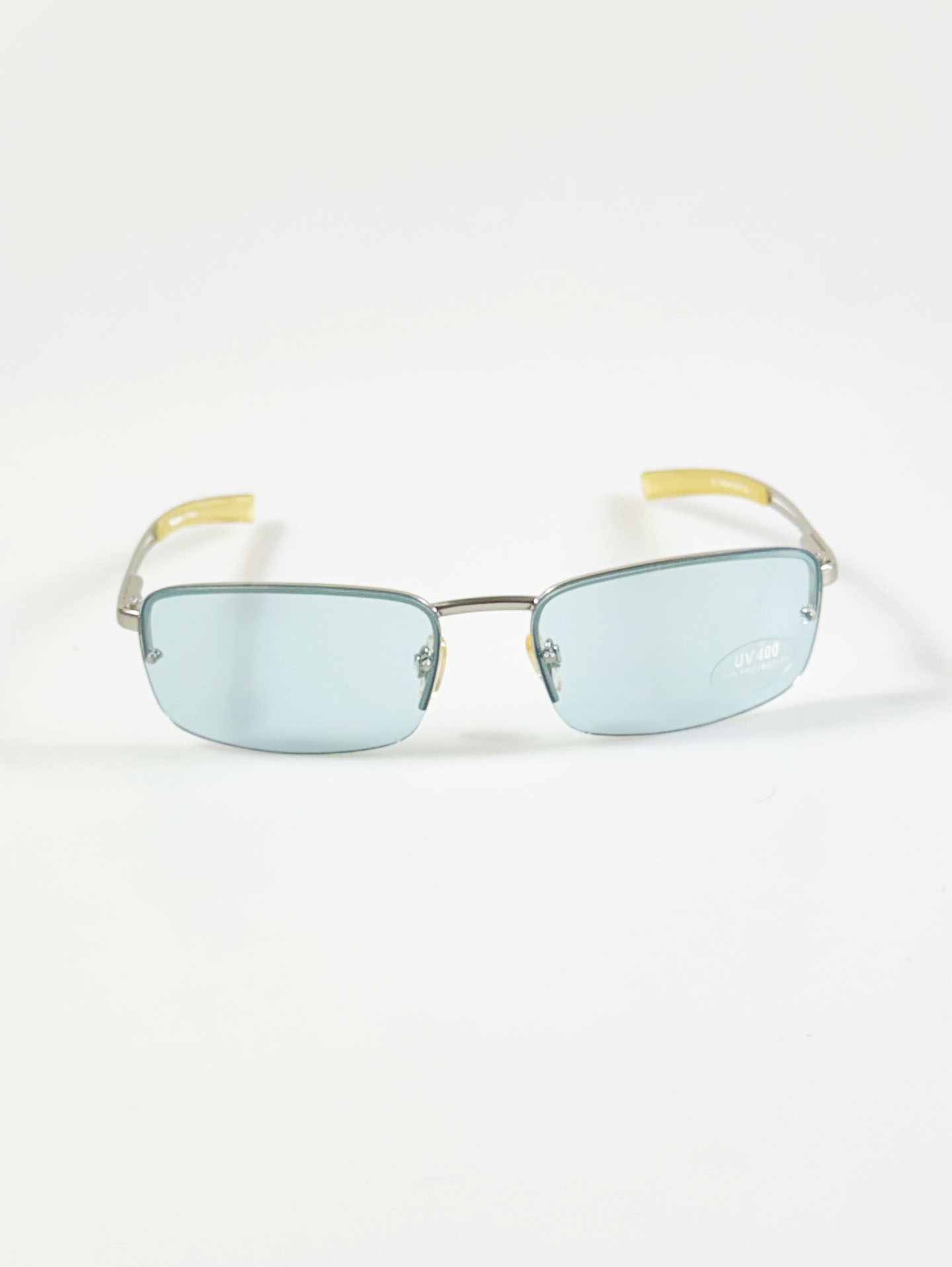 INKOGNITO Rimless Square Metal Blue Tint Sunglasses