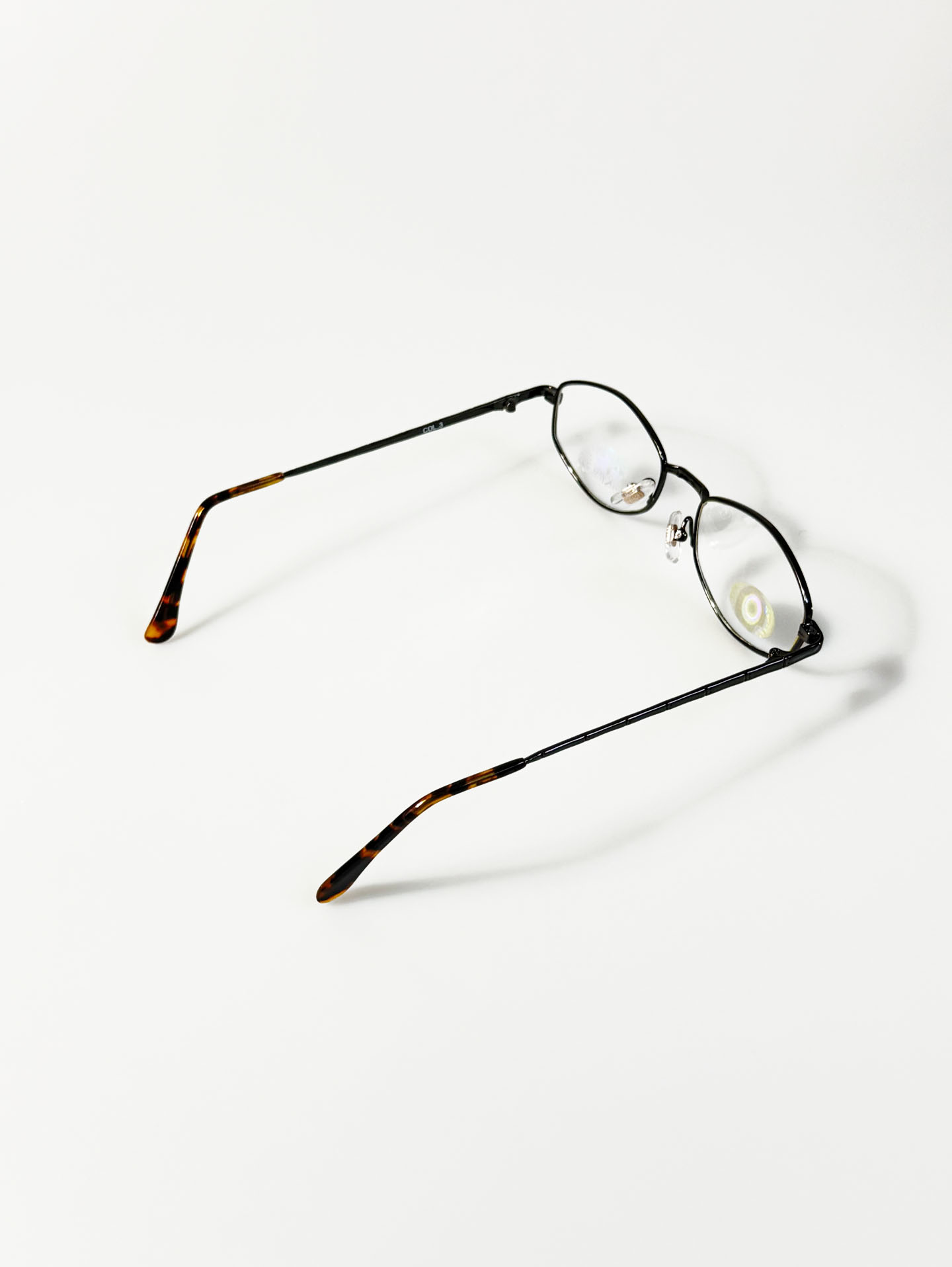90's PARIM Slim Oval Gunmetal Metal Frame Glasses