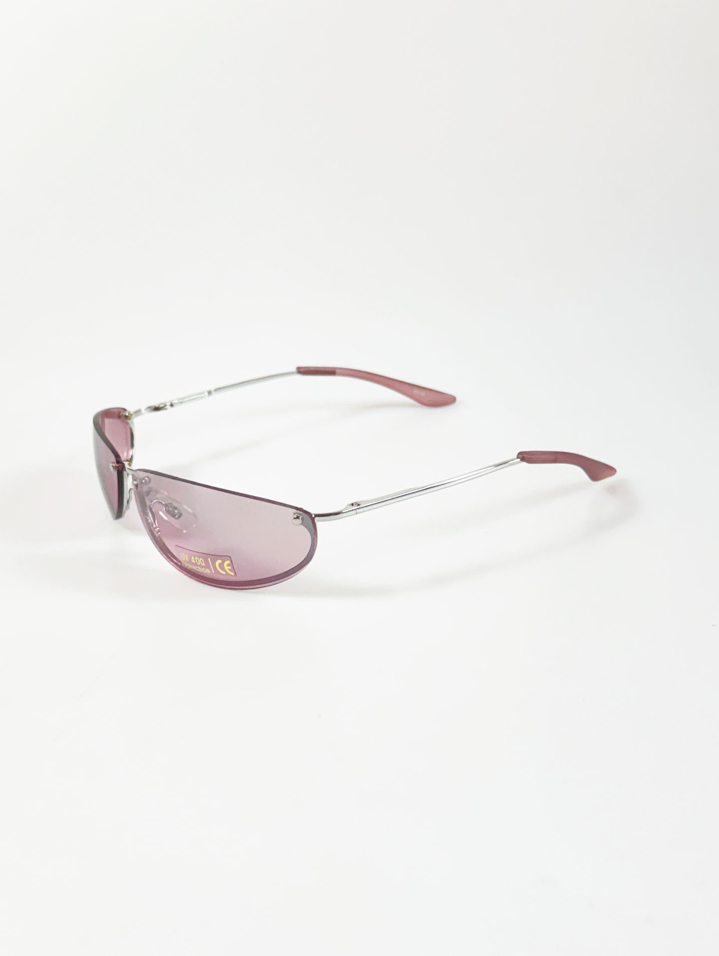 UVIR Half-Moon Rimless Metal Tint Sunglasses