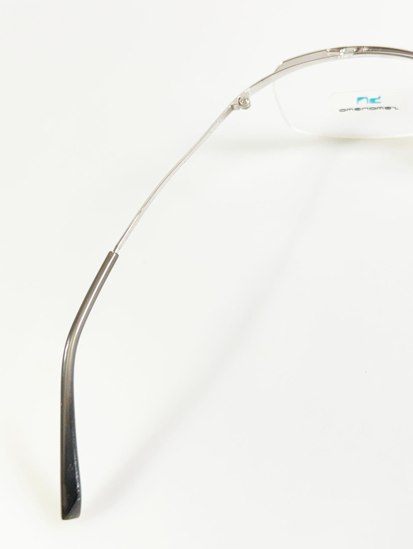SEMONEMO Silver Semi-Rimless Square Metal Glasses