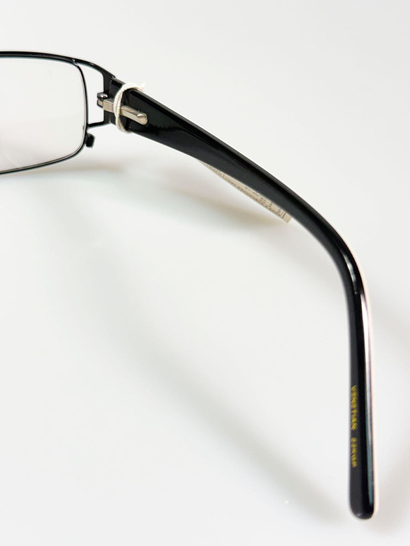 VENETIAN Black Slim Square Metal Frame Glasses