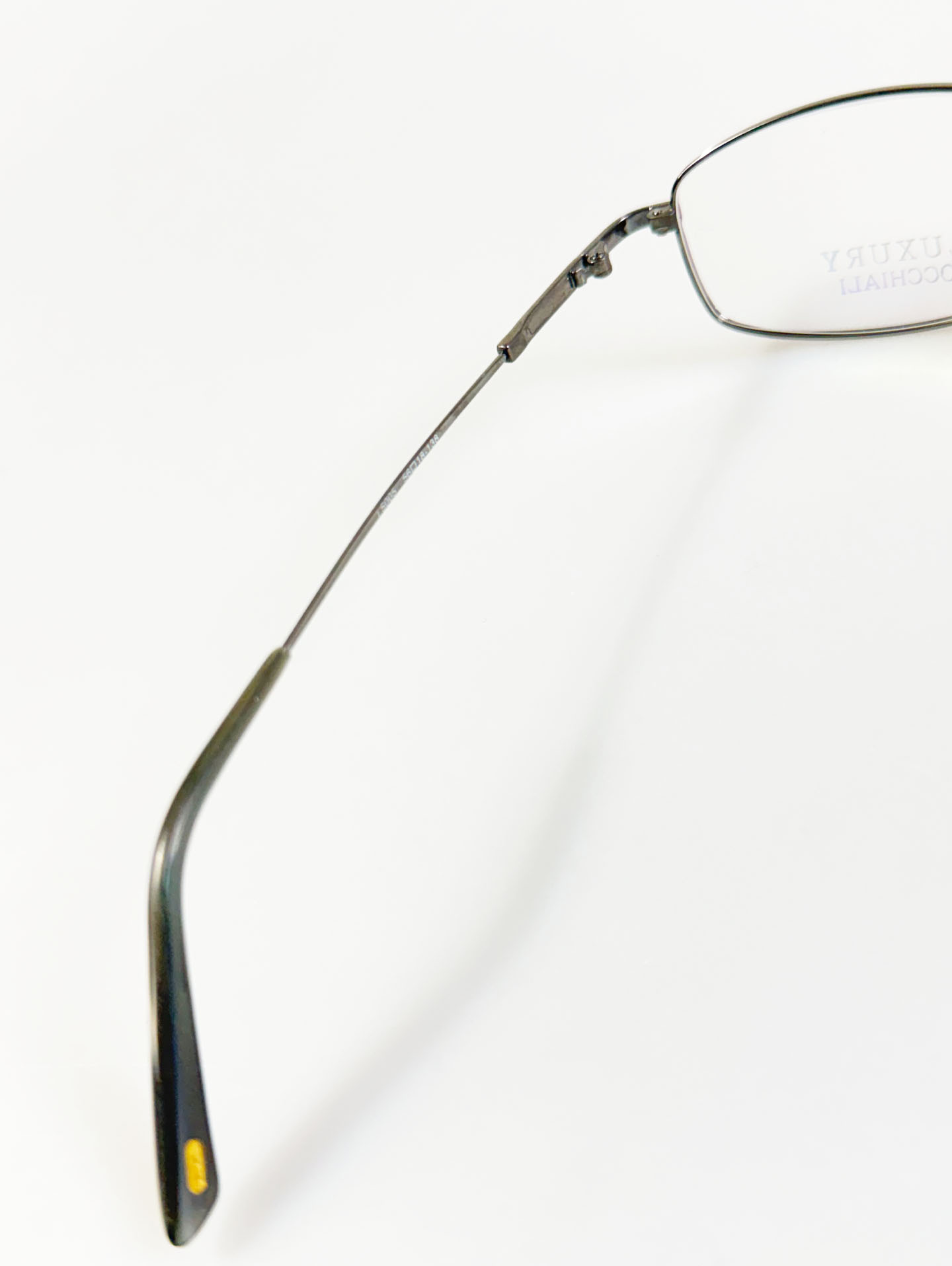 LUXURY OCCHIALI Dark Silver Slim Square Metal Glasses