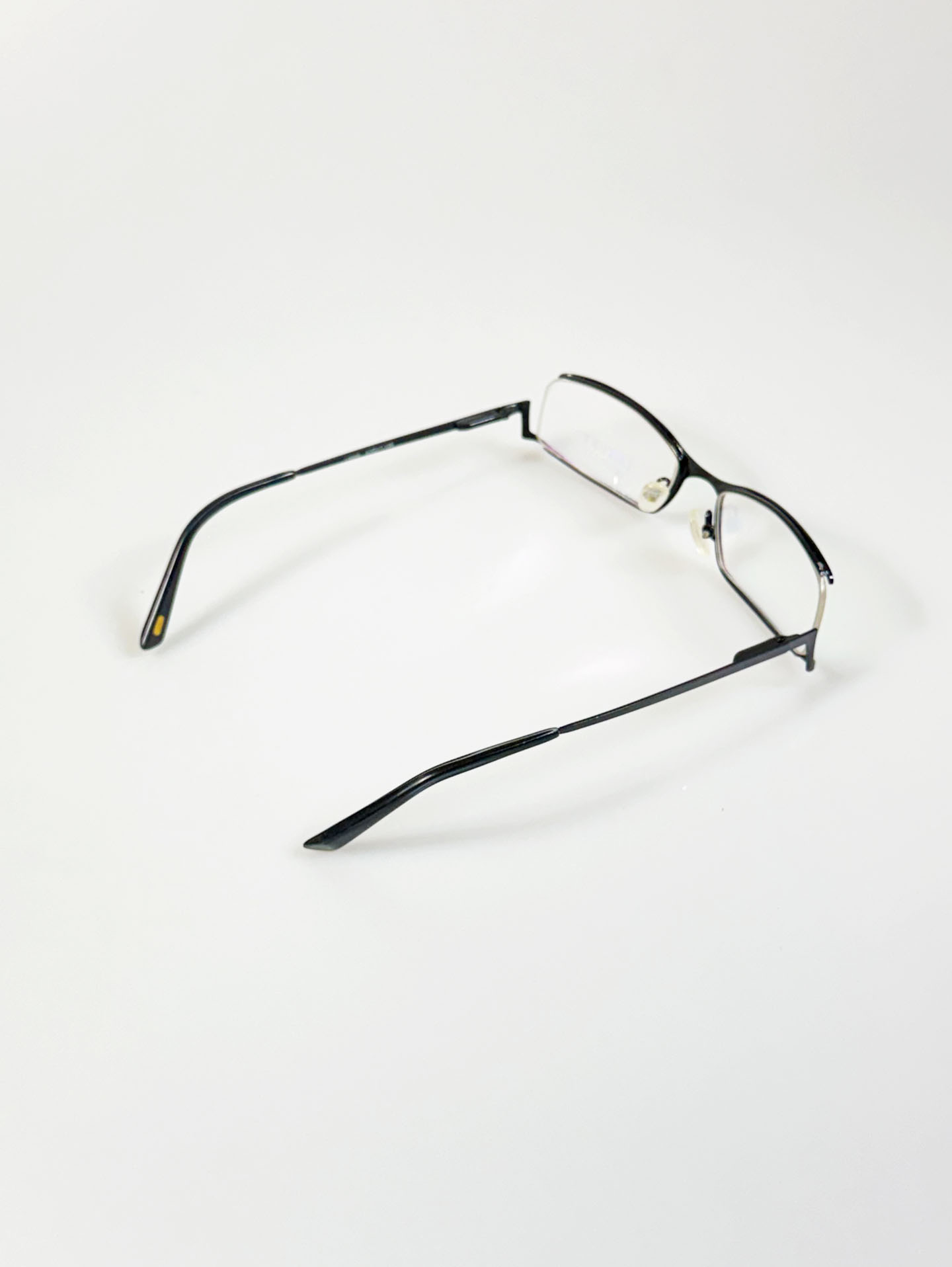 Luxury Occhiali Under-Rim Square Black Metal Frame Glasses