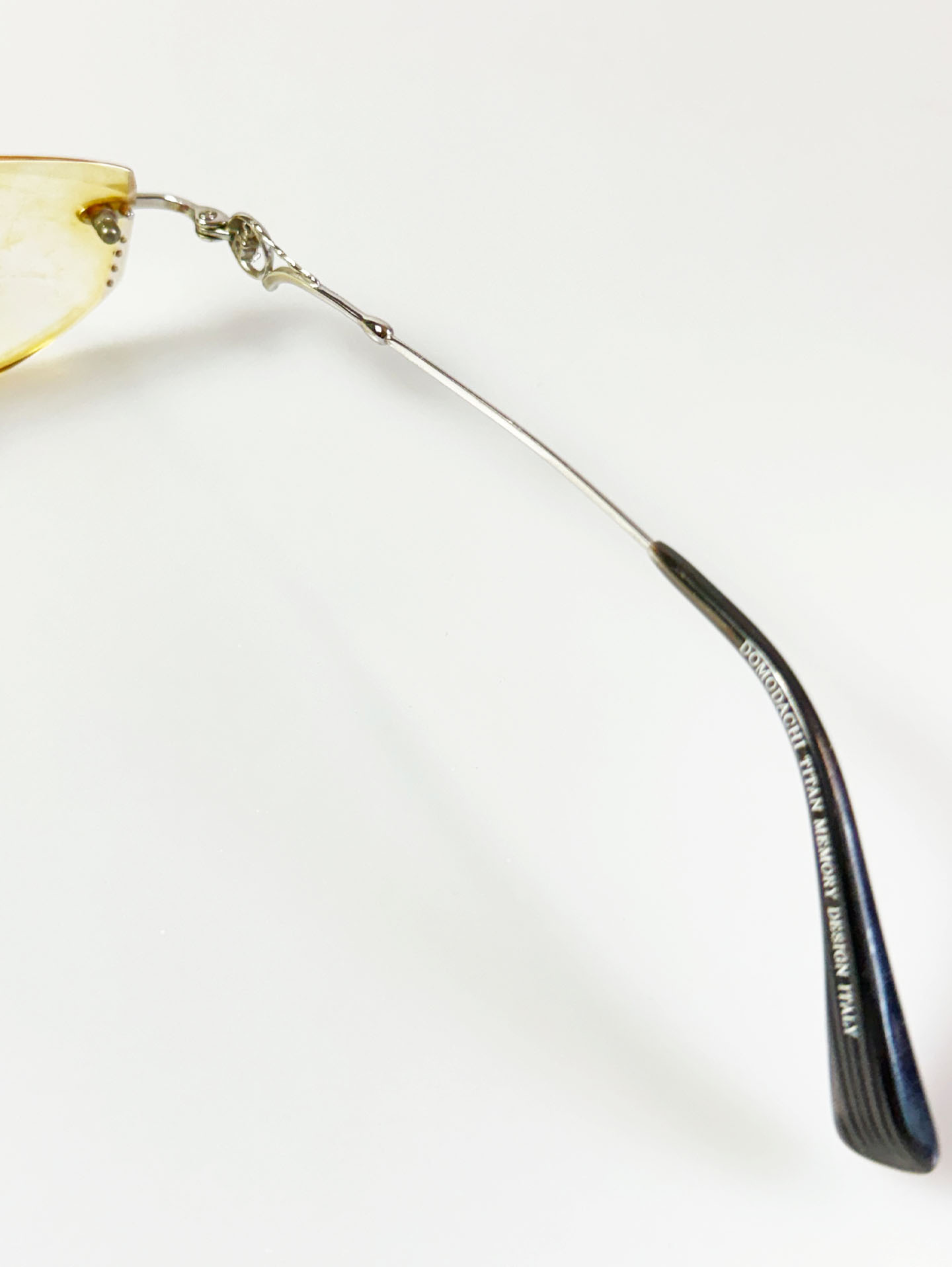 90’s DOMODACHI Silver Titanium Rimless Oval Frame Glasses