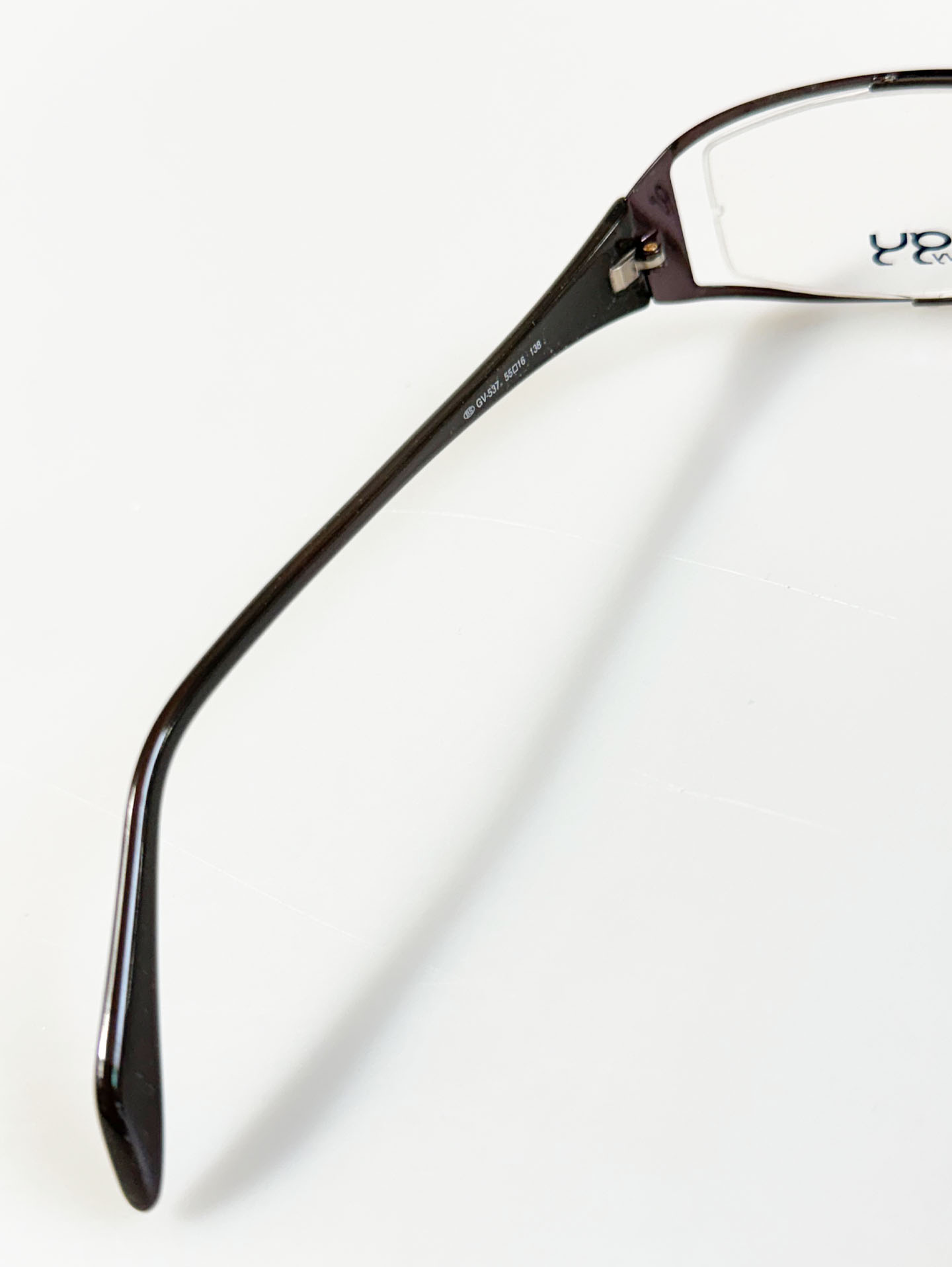 GIVY Brown Slim Square Metal Combination Frame Glasses