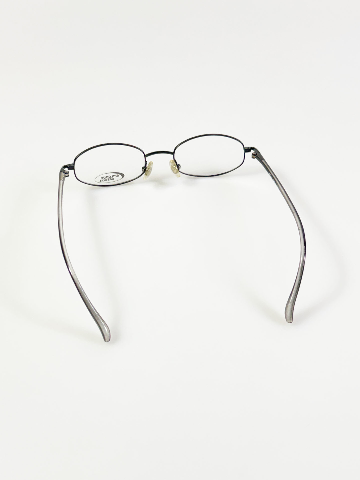 EPILOGUE Black Slim Oval Metal Frame Glasses