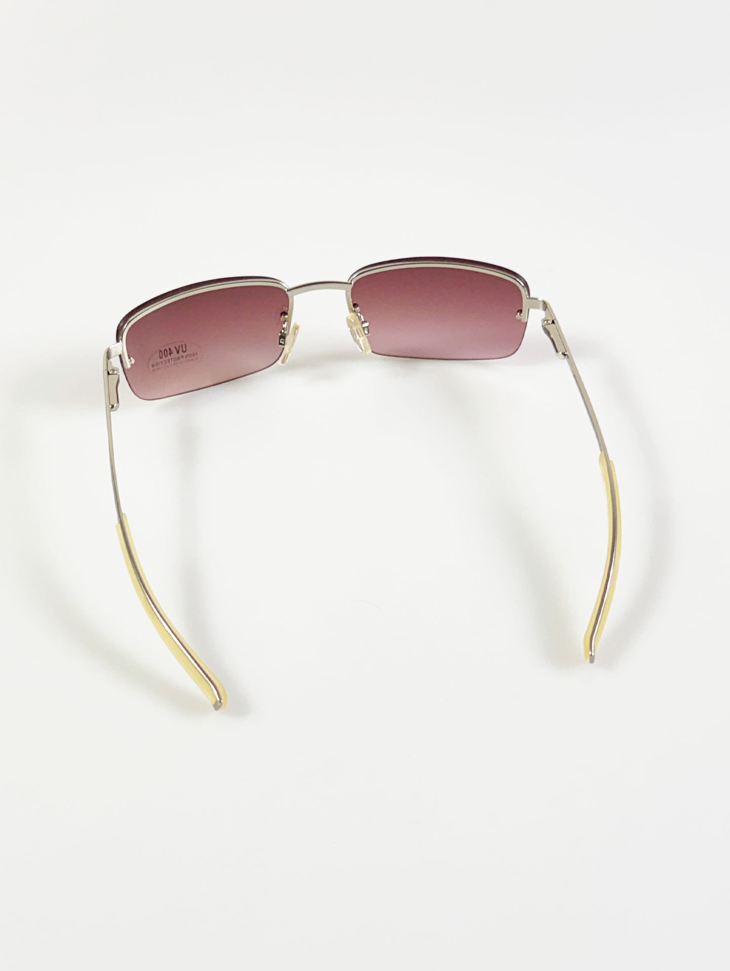 INKOGNITO Rimless Square Metal Pink Tint Sunglasses