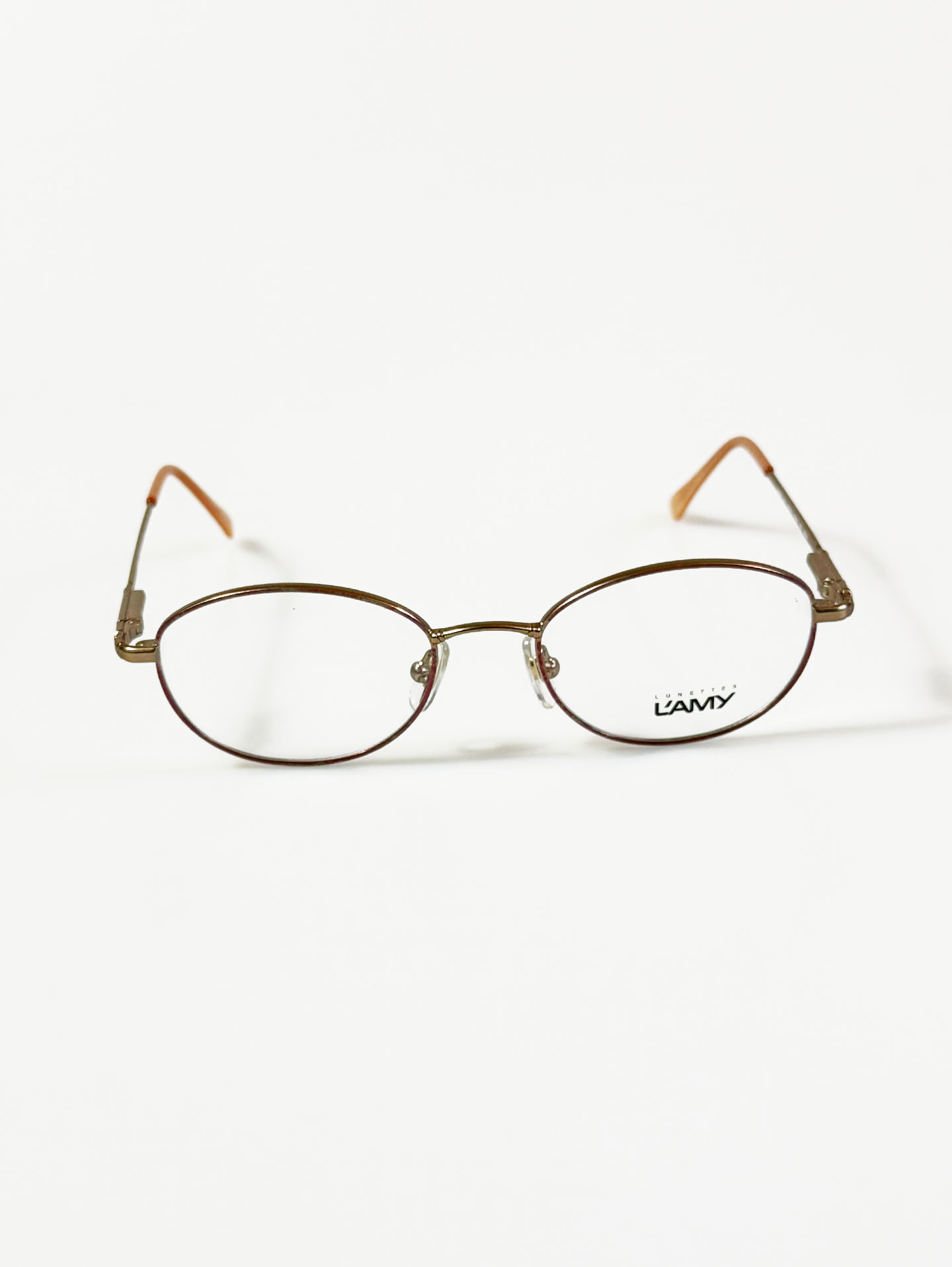 LAMY Bronze Gold Slim Oval Metal Frame Glasses