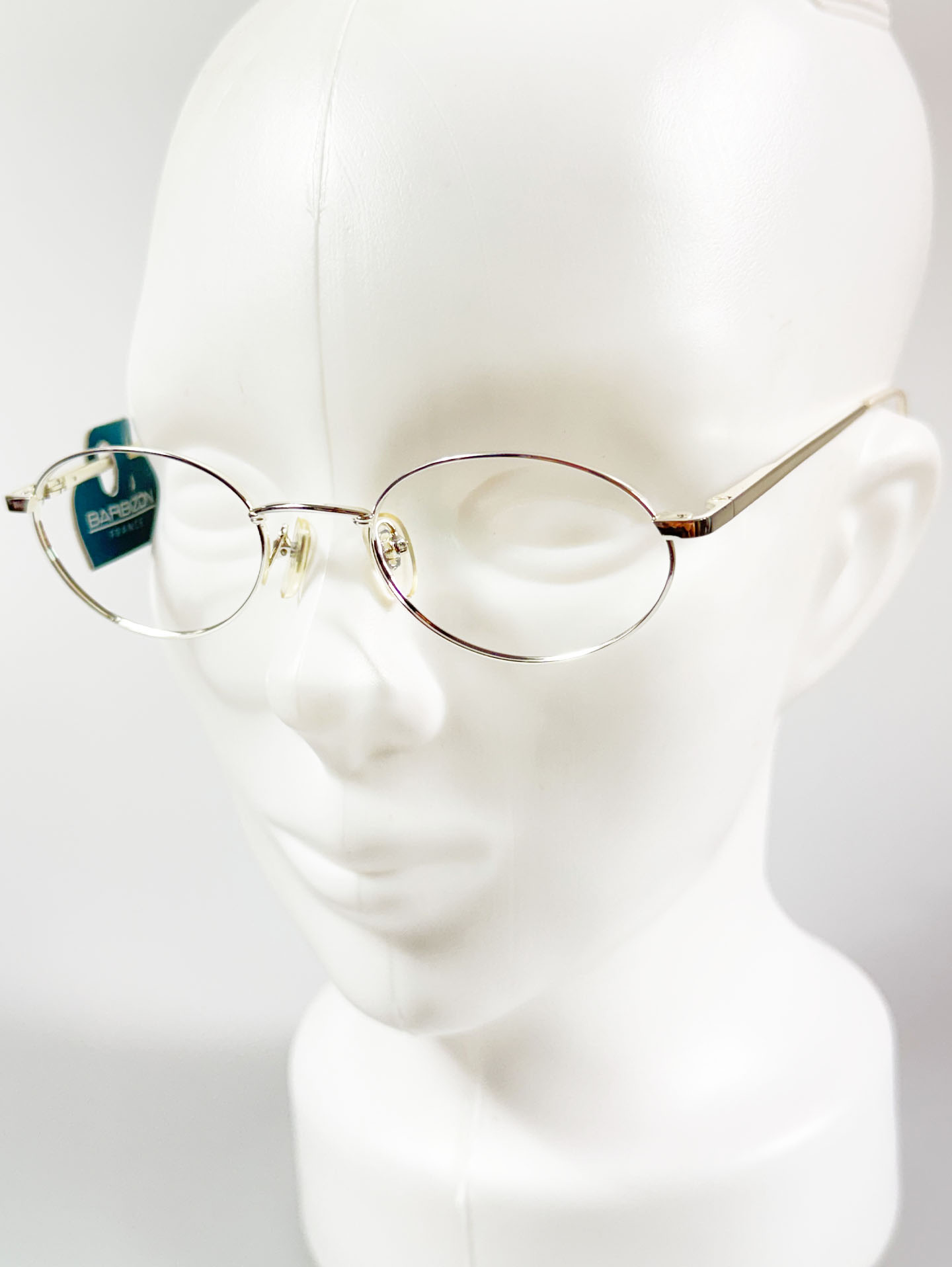 BARBIZON Silver Slim Oval Metal Glasses
