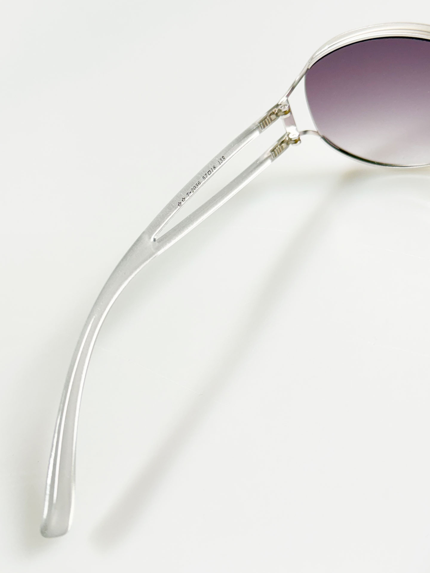 90's TROY Silver Oval Metal Frame Sunglasses