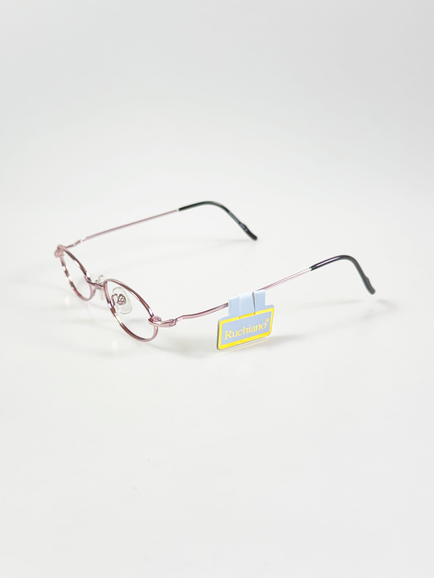 RUCHIANO Pink Slim Oval Metal Frame Glasses
