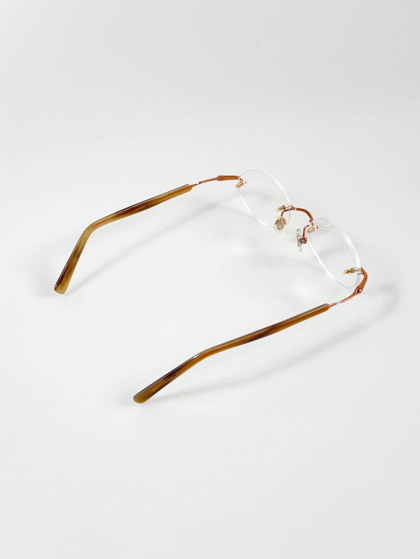 JEEP Rosegold Rimless Oval Metal Glasses