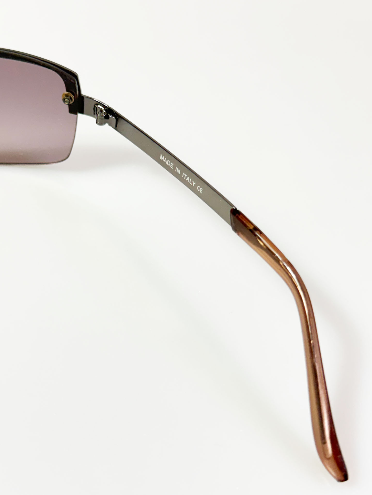 90’s Futuristic Rimless Wrap Metal Sunglasses