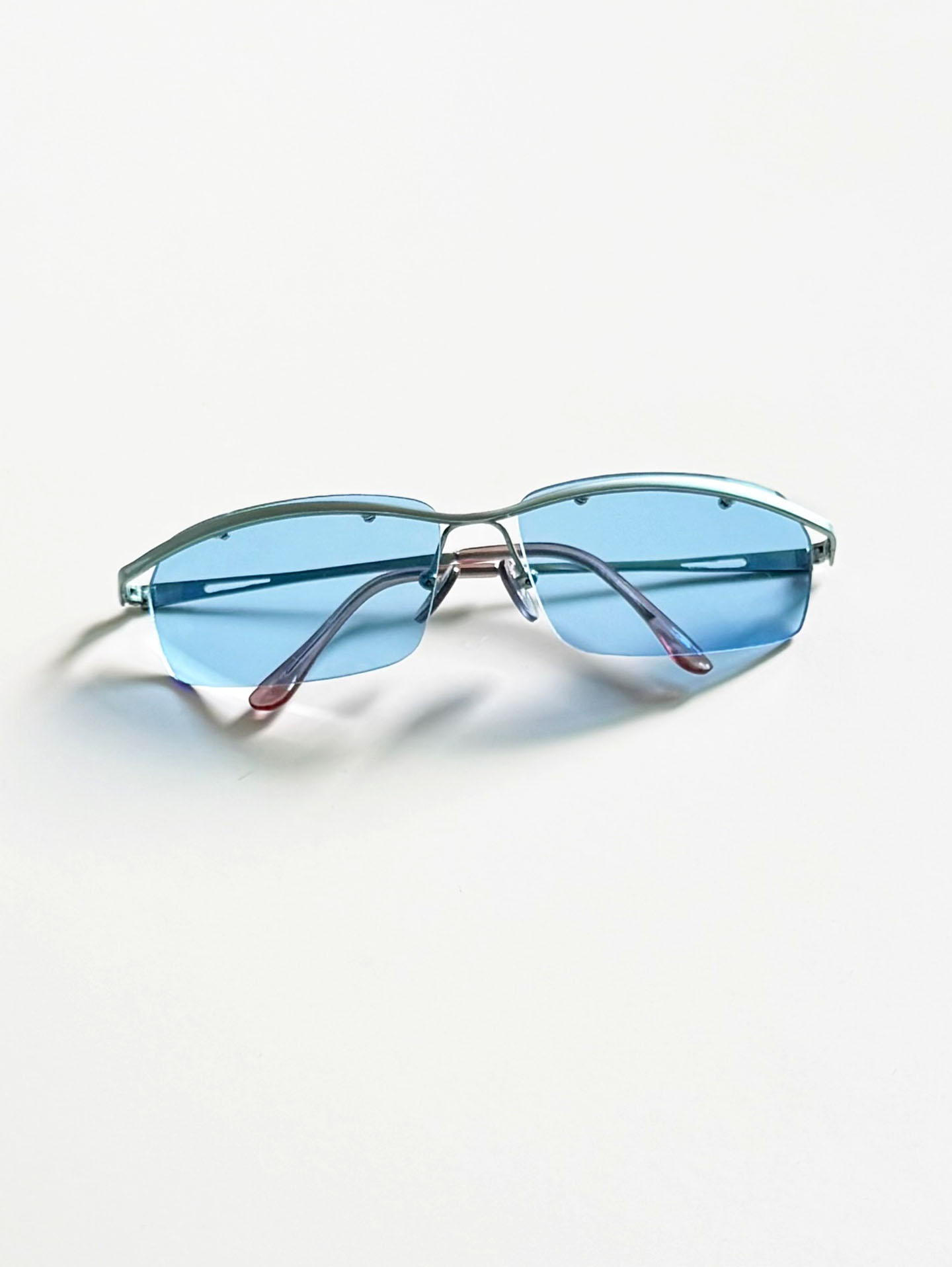 90's ROMA Rimless Square Metal Tint Sunglasses