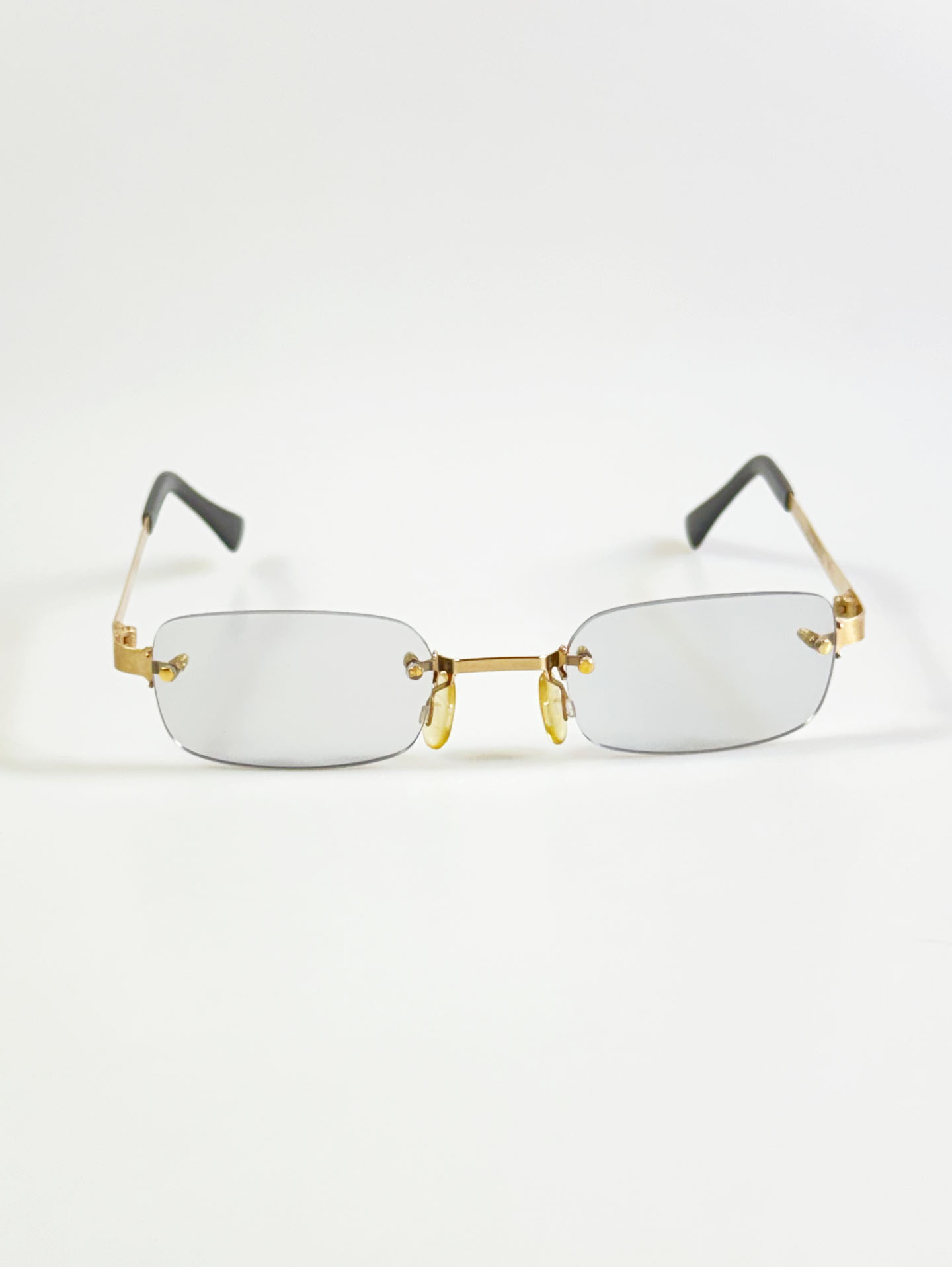 JEEP Gold Rimless Square Metal Glasses