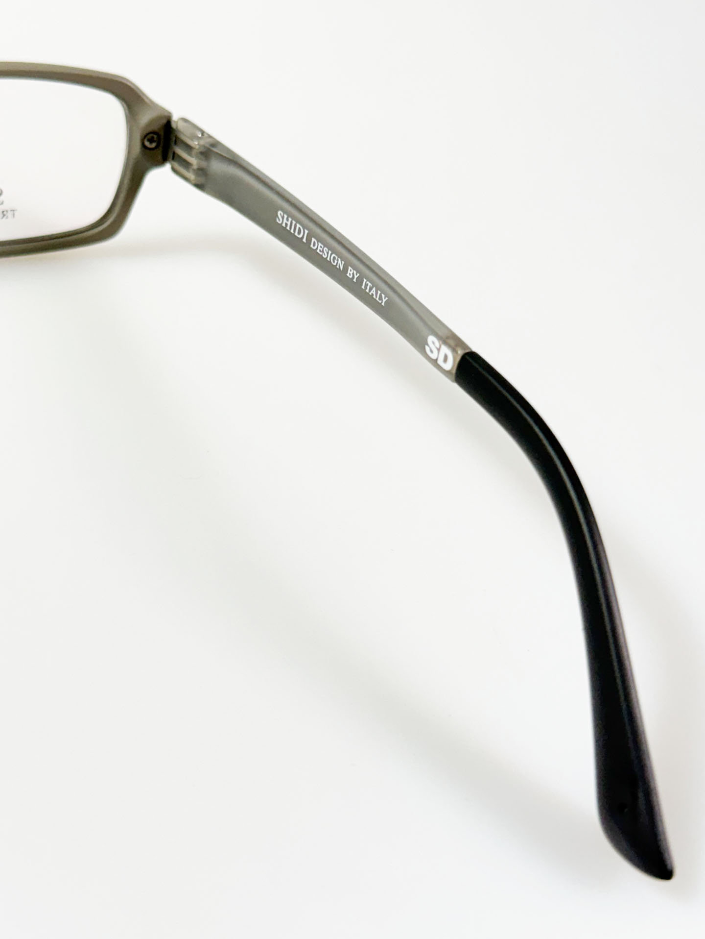 SHIDI Grey Square Combination Frame Glasses