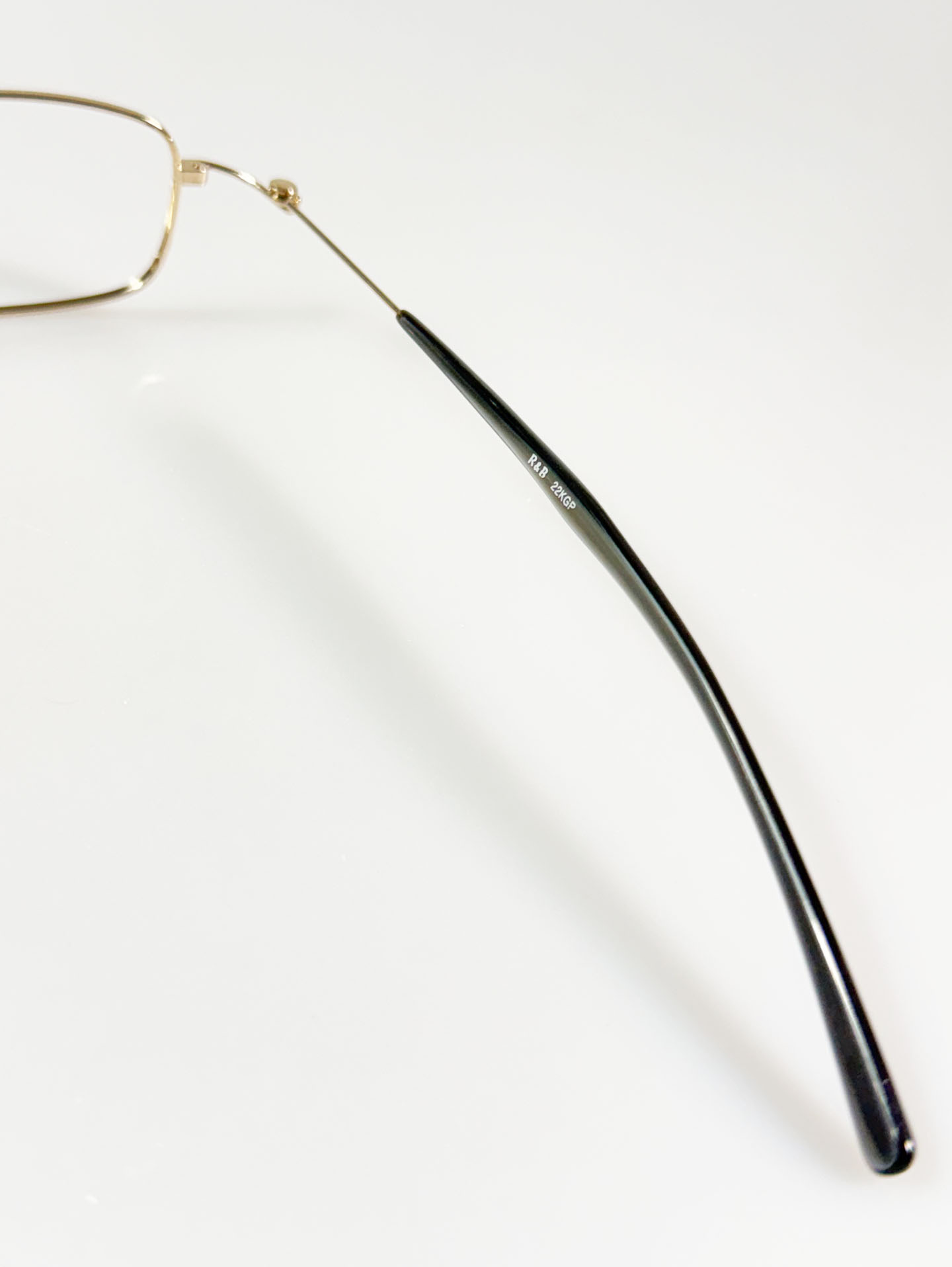 R&B EYEWEAR Gold Slim Square Metal Frame Glasses