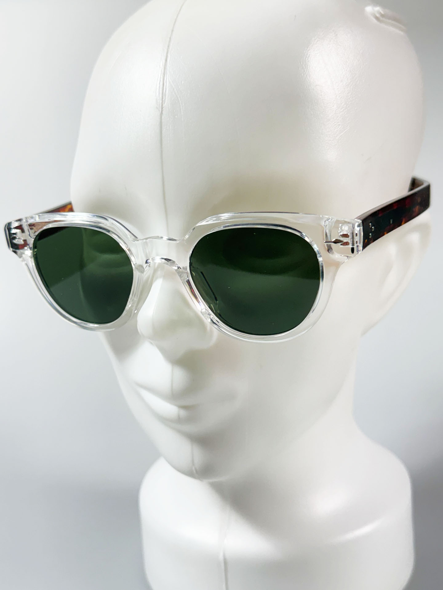 CANAAN Clear Bold Round Frame Sunglasses
