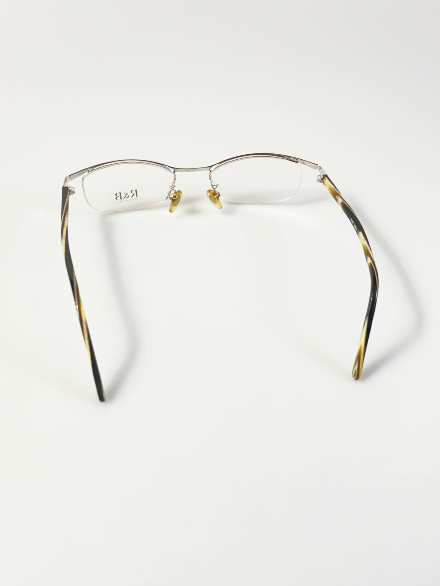 R&B Eyewear Silver Half-Rim Metal Frame Glasses