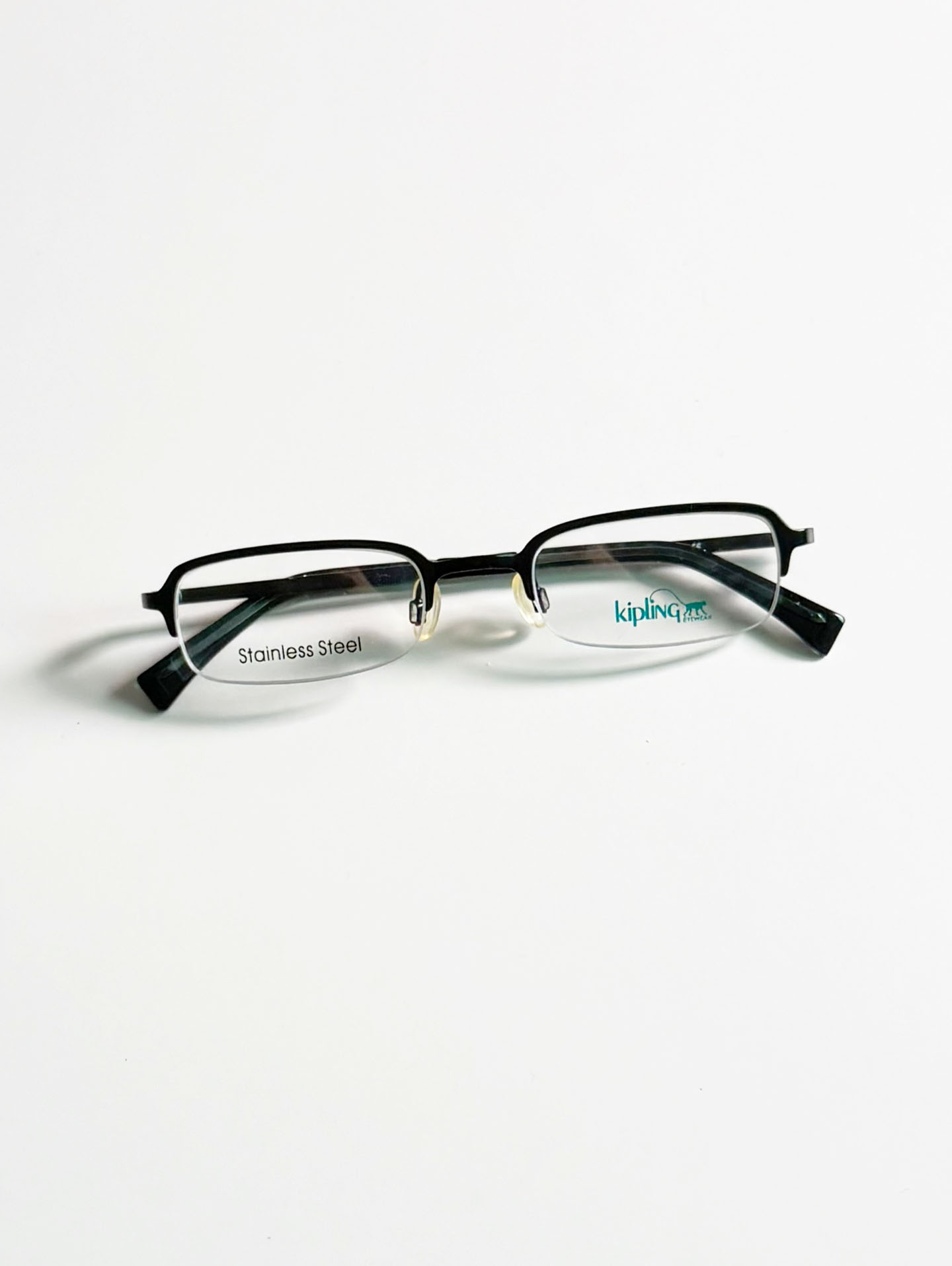 KIPLING Black Half-Rim Square Metal Frame Glasses