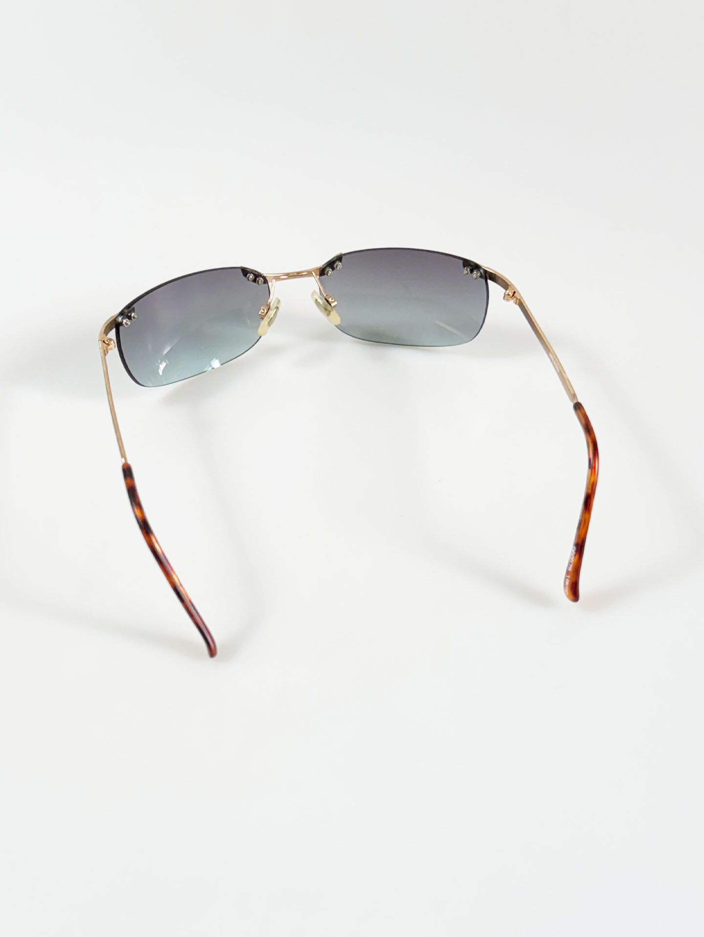 Gold Rimless Square Metal Sunglasses