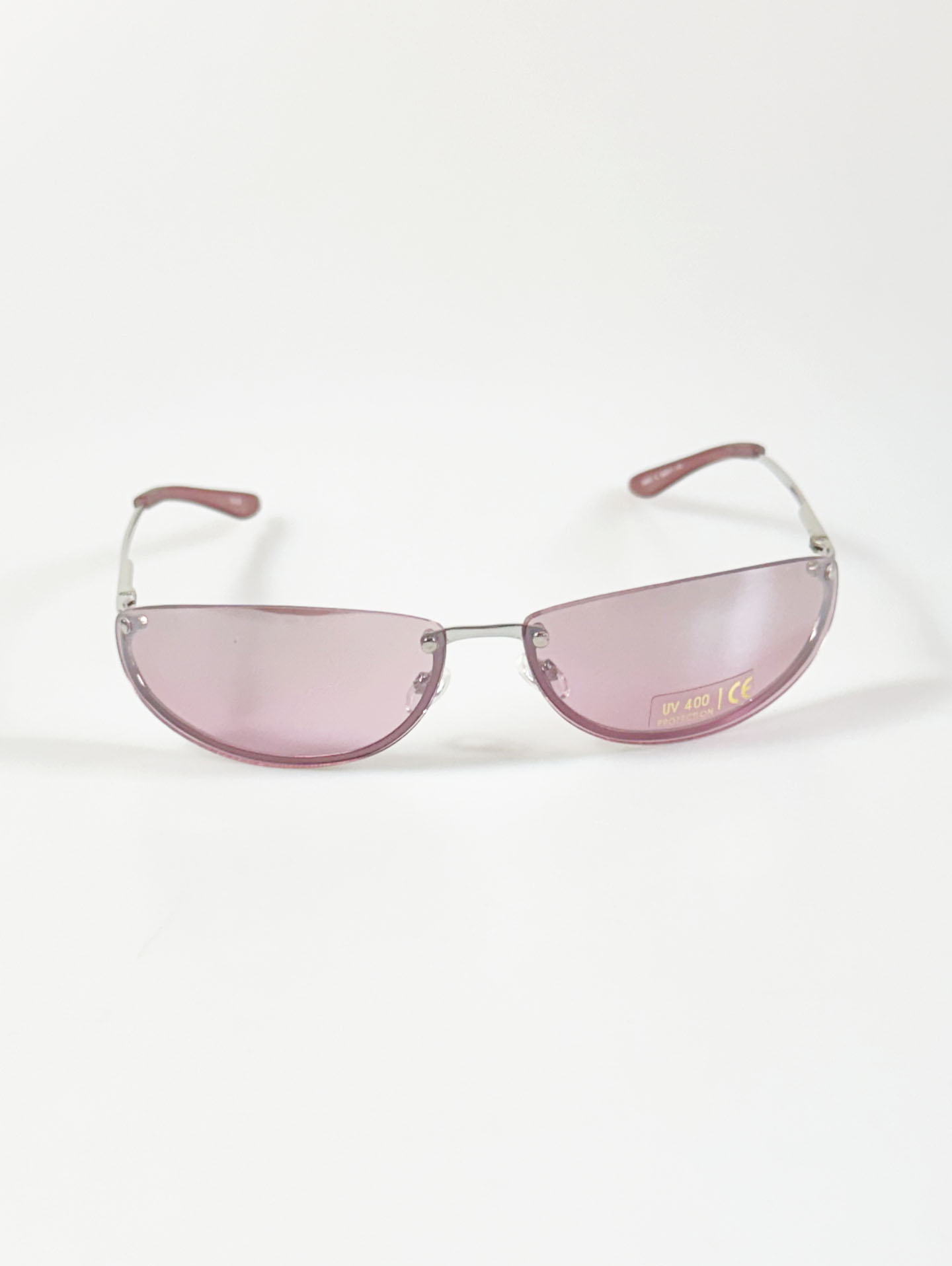 UVIR Half-Moon Rimless Metal Tint Sunglasses