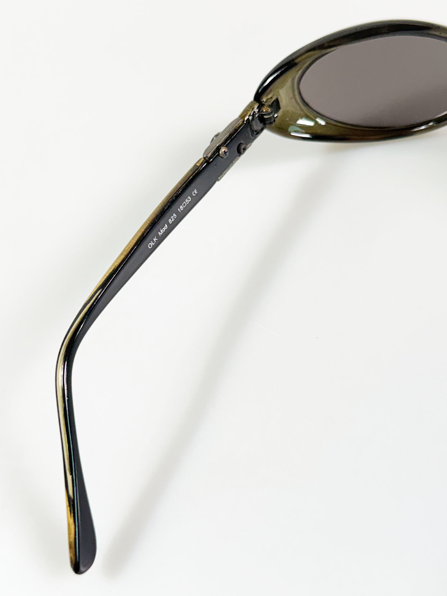 90's ONE LAST KISS Smoke Oval Wrap Acetate Frame Sunglasses