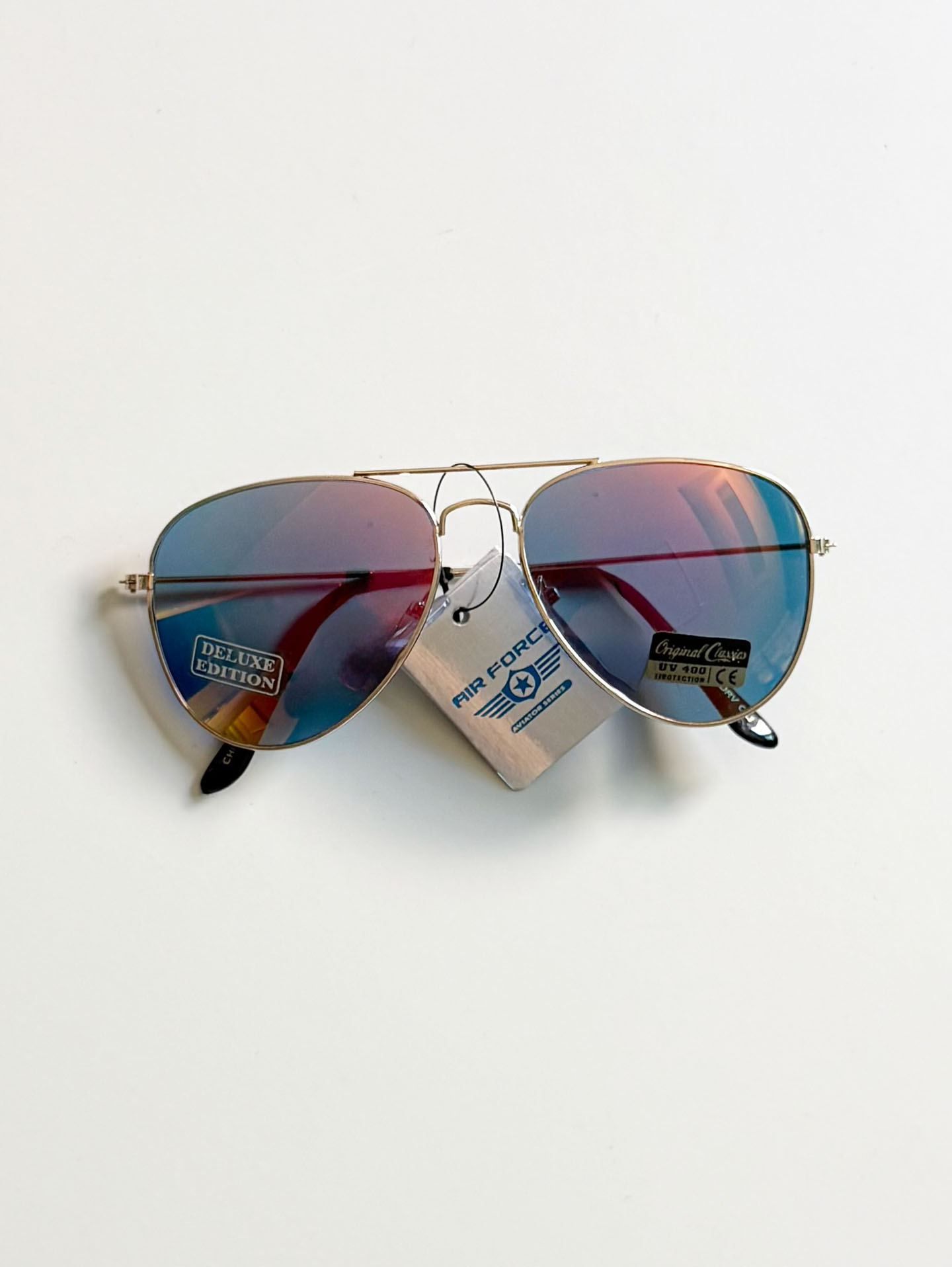 AIR FORCE Gold Aviator Metal Mirror Sunglasses