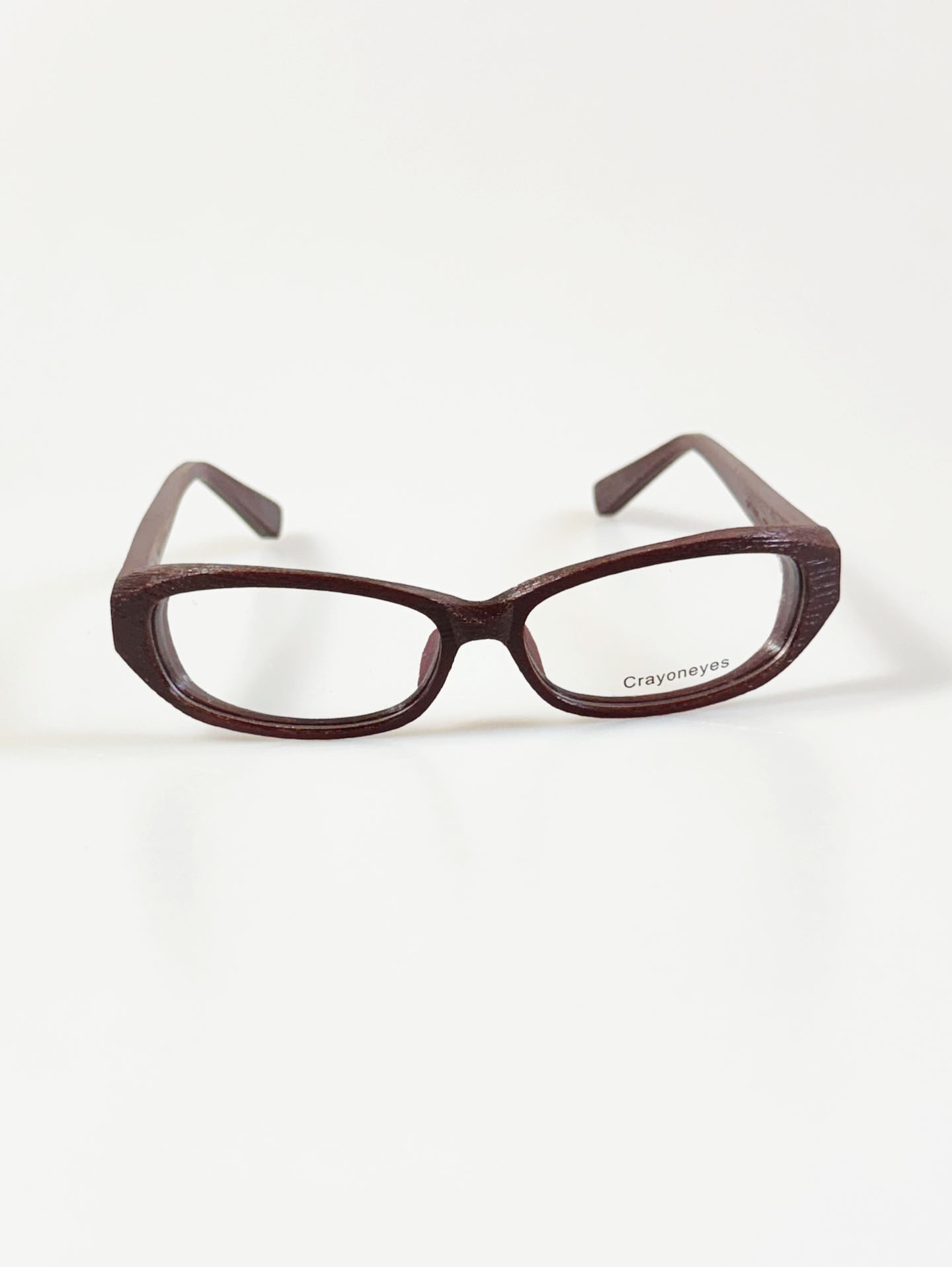 CRAYON EYES Dark Brown Wood Square Frame Glasses