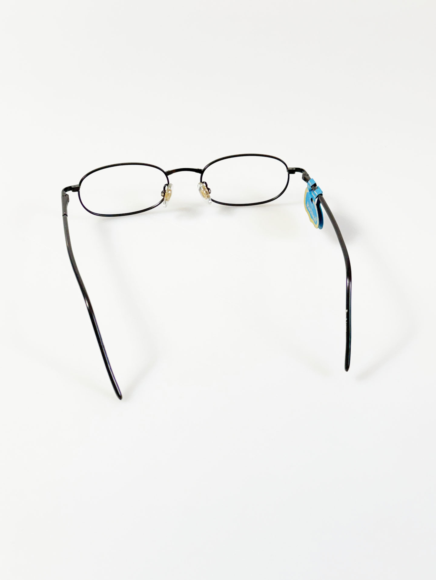 90's RUCHIANO Black Slim Oval Metal Frame Glasses