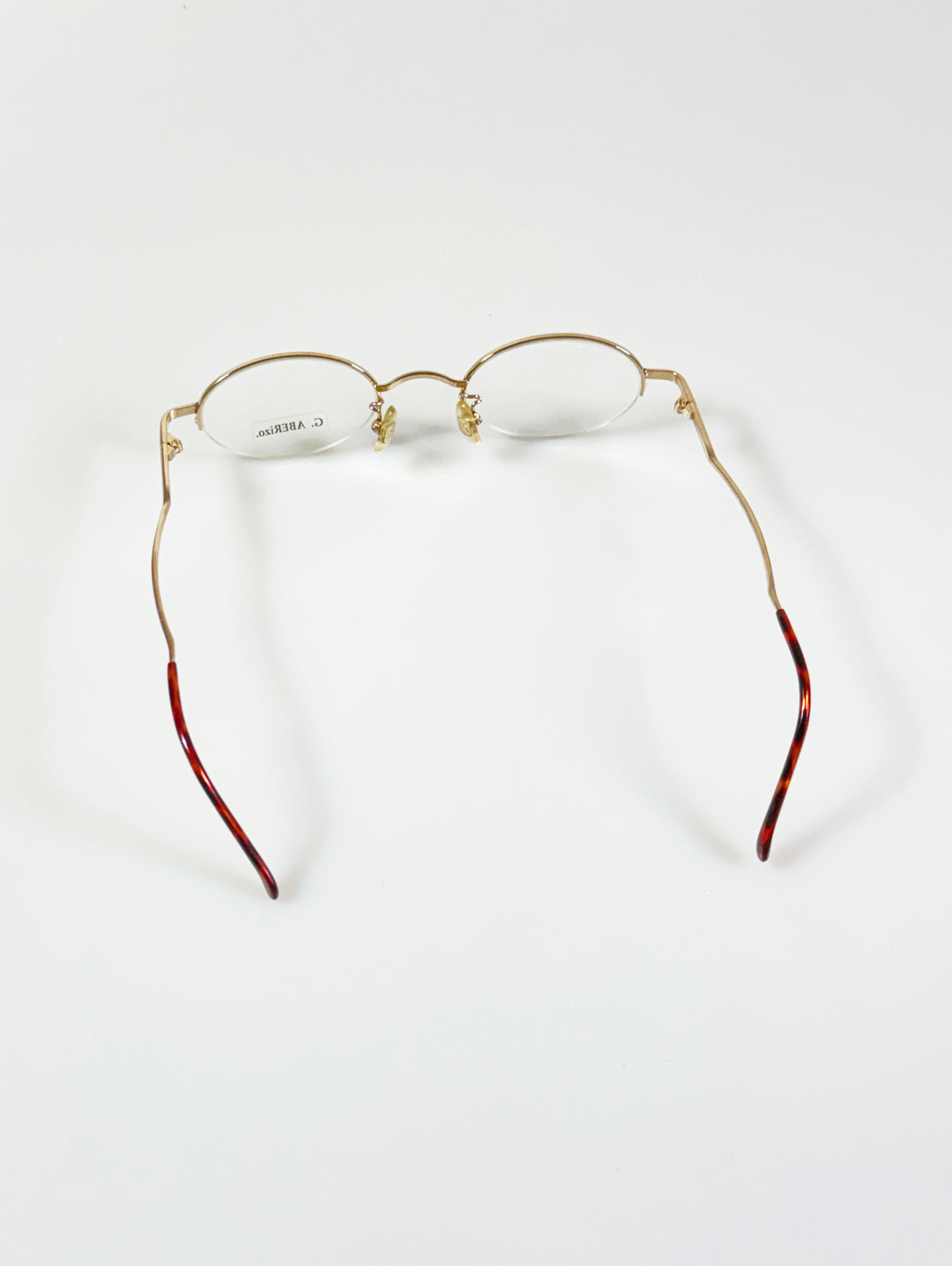 G. ABERizo Half-Rim Oval Gold Metal Frame Glasses