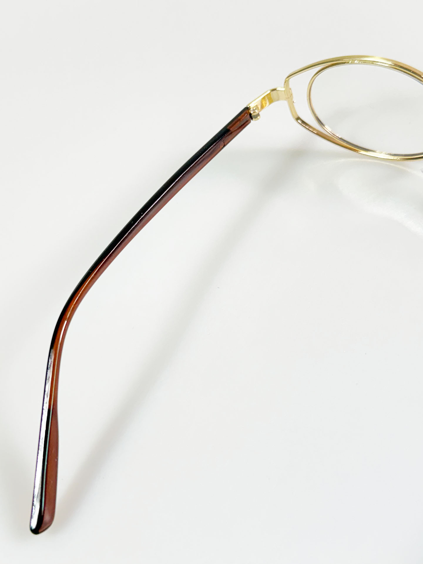 90’s Gold Metal Slim Oval Double Rim Frame Glasses