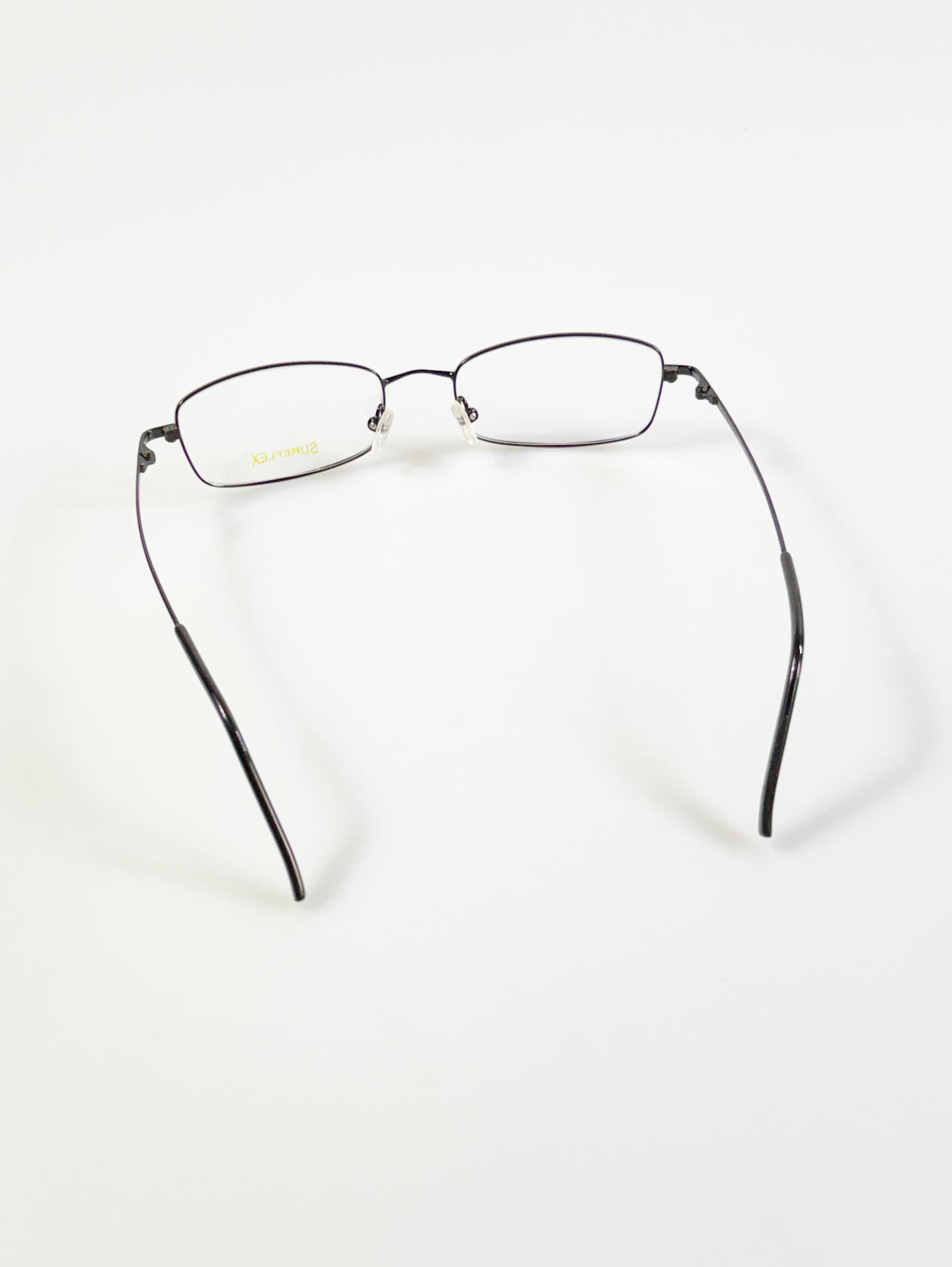 90's SUREFLEX Black Slim Square Metal Glasses