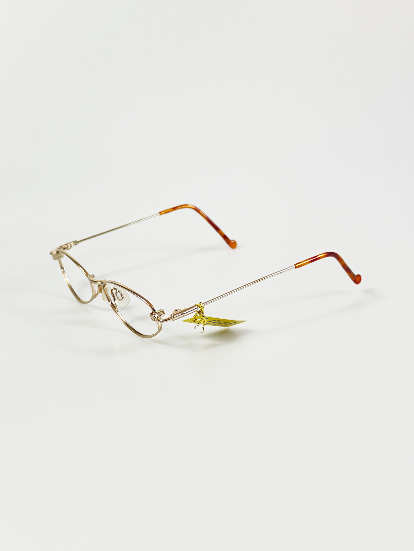90’s FEEL Gold Slim Oval Metal Frame Glasses