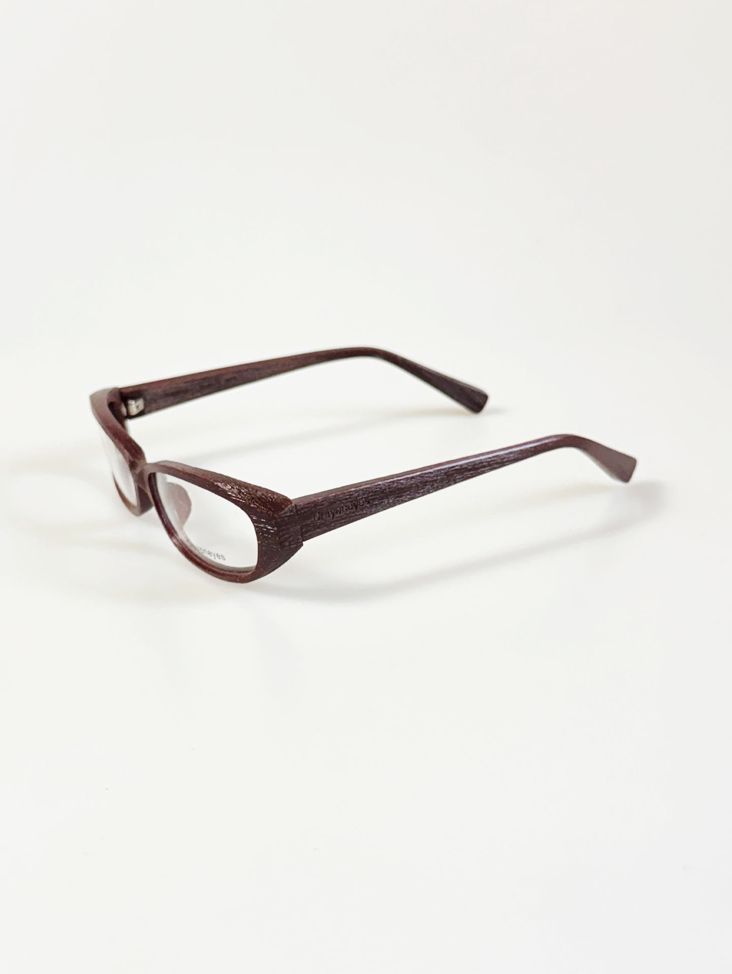 CRAYON EYES Dark Brown Wood Square Frame Glasses