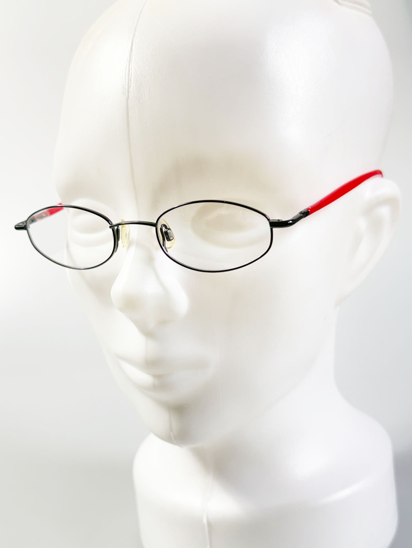 LUXURY EYEWEAR Black Slim Oval Metal Glasses
