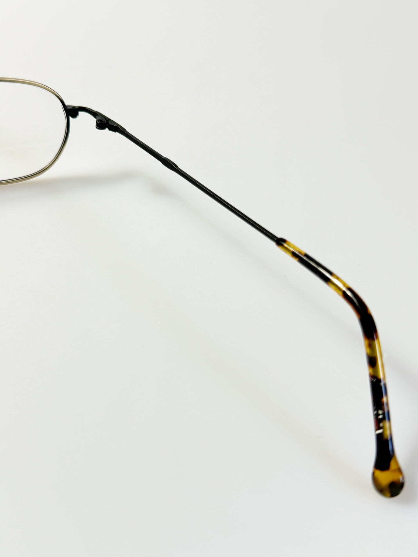 90's K!KA Matte Gold & Black Two-Tone Metal Slim Square Glasses