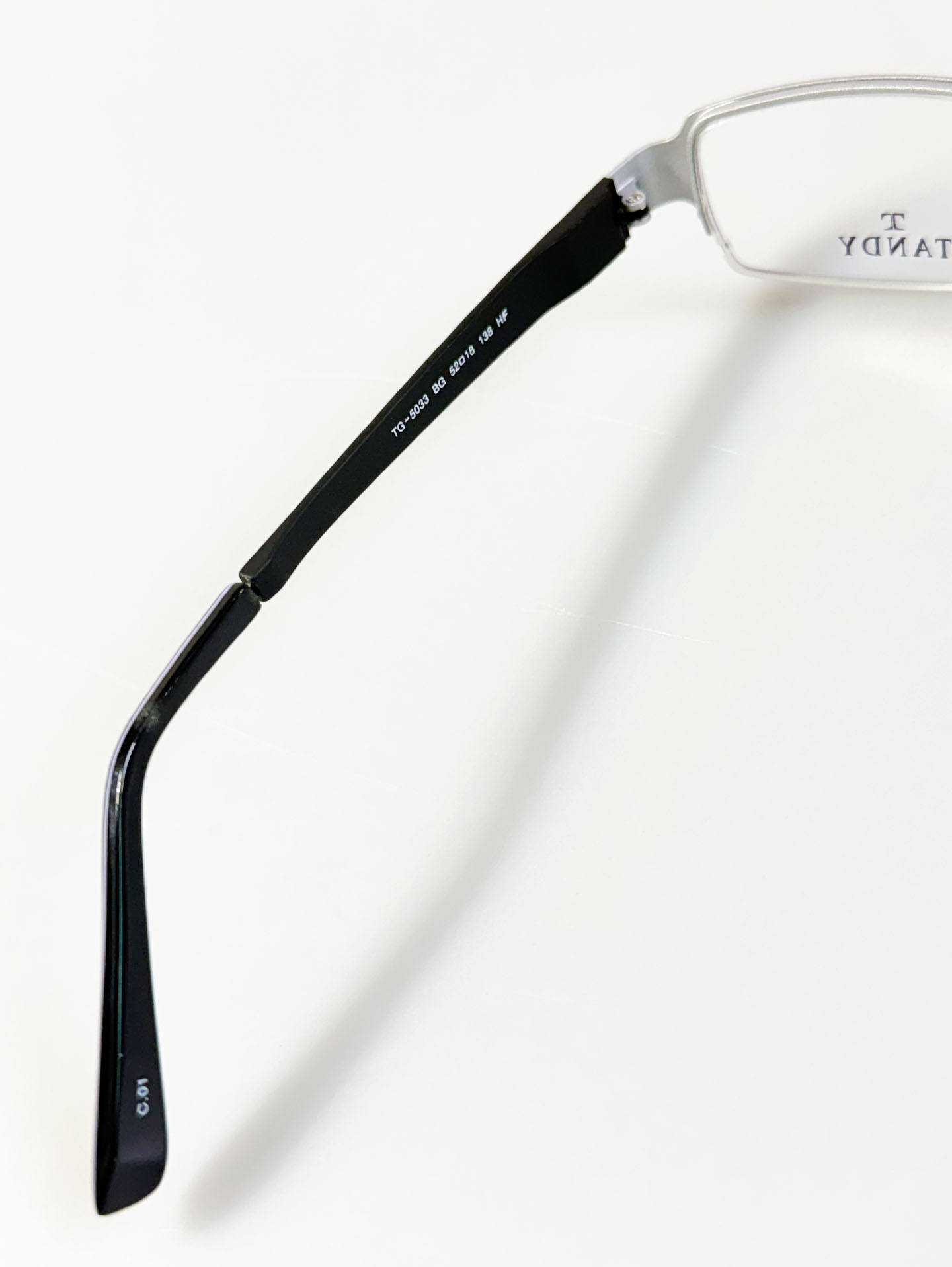 TANDY Black Metal Slim Square Frame Glasses