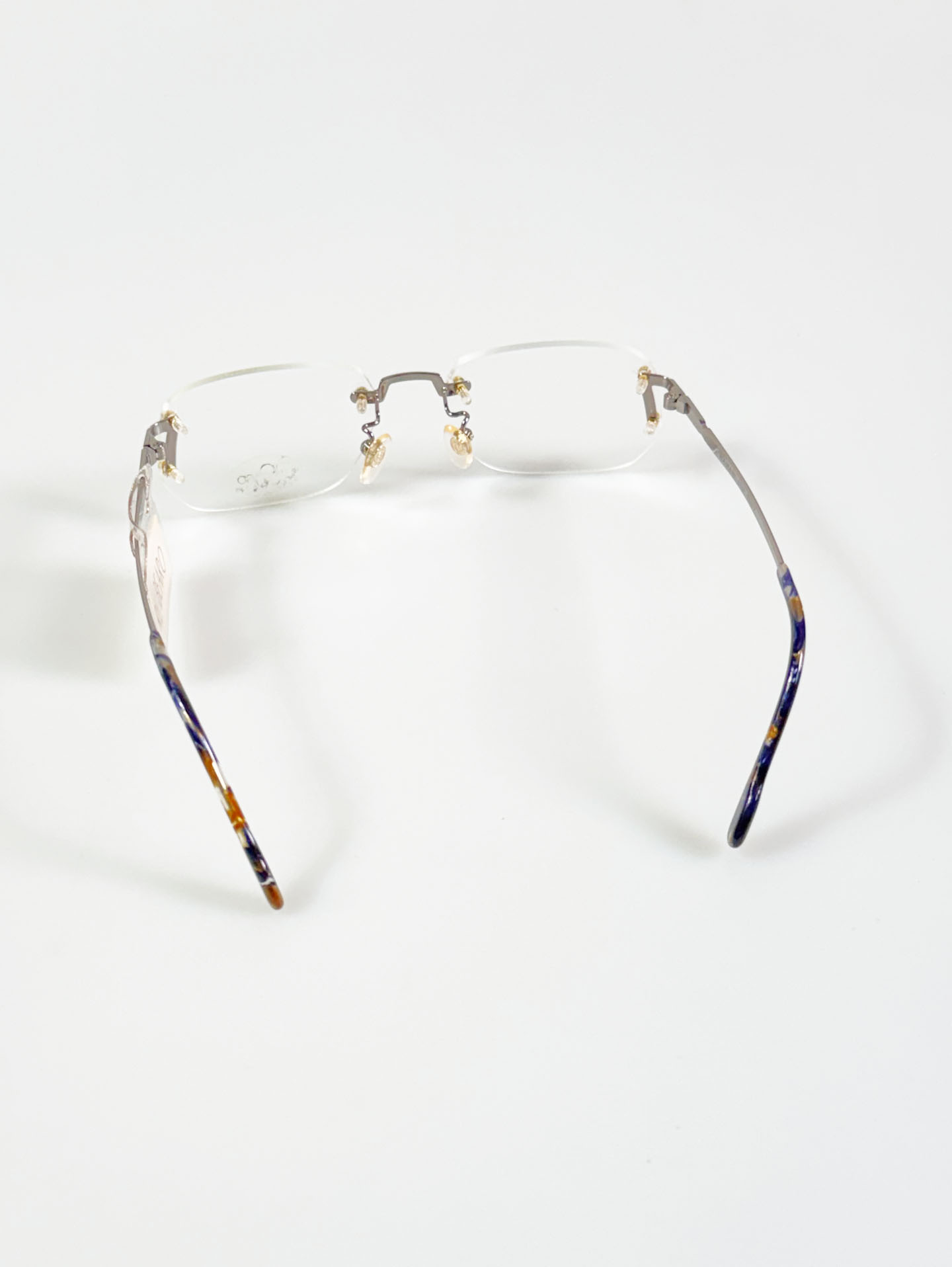 90’s REABEARO Rimless Square Silver Metal Glasses
