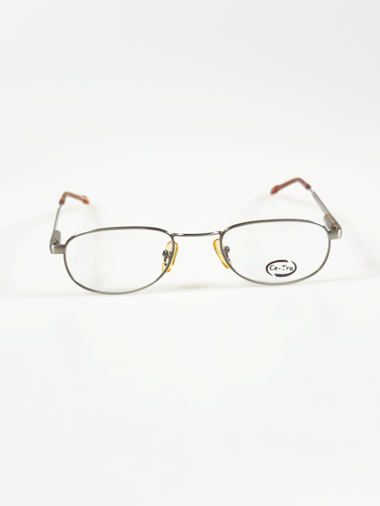 Ce-Tru Silver Slim Oval Metal Glasses