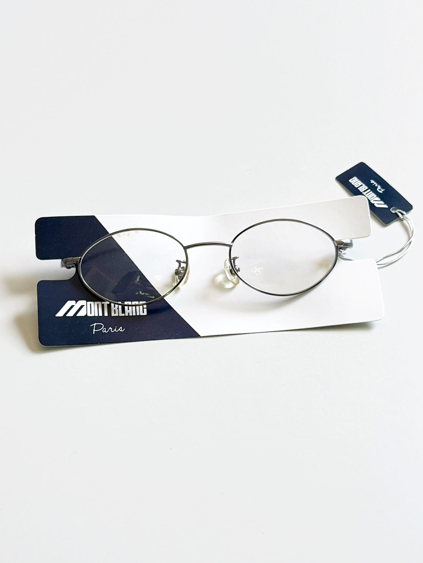 MONT BLANC PARIS Silver Metal Slim Oval Frame Glasses