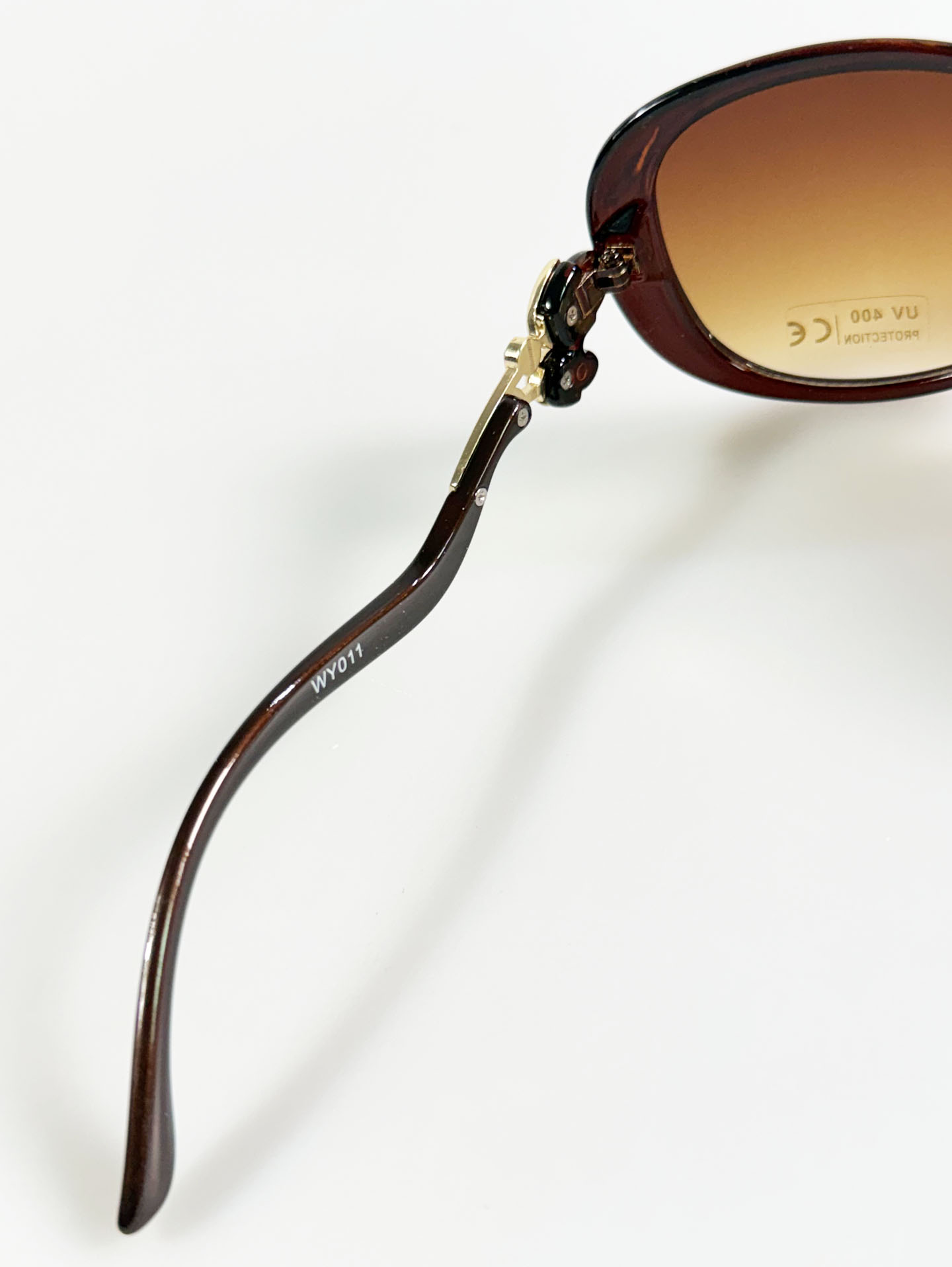 Brown Oversized Butterfly Floral Temple Detail Sunglasses