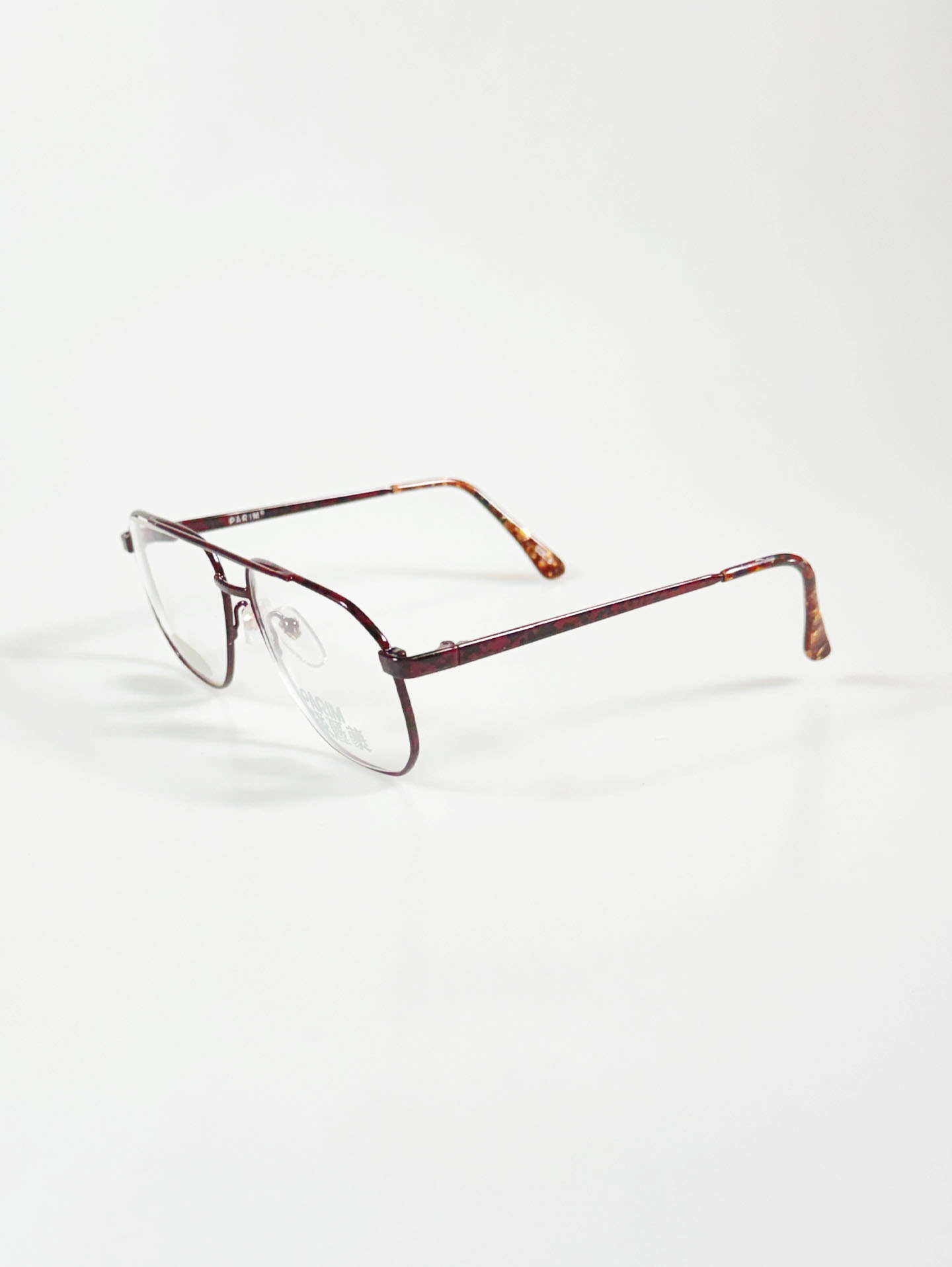 90's PARIM Brown Marble Metal Square Boeing Frame Glasses